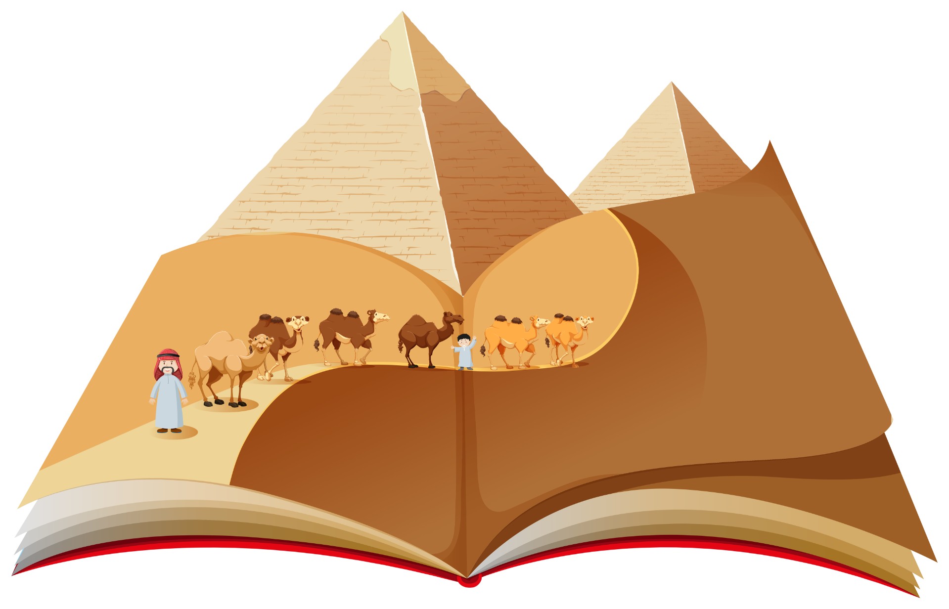书本中的沙漠金字塔插图0
