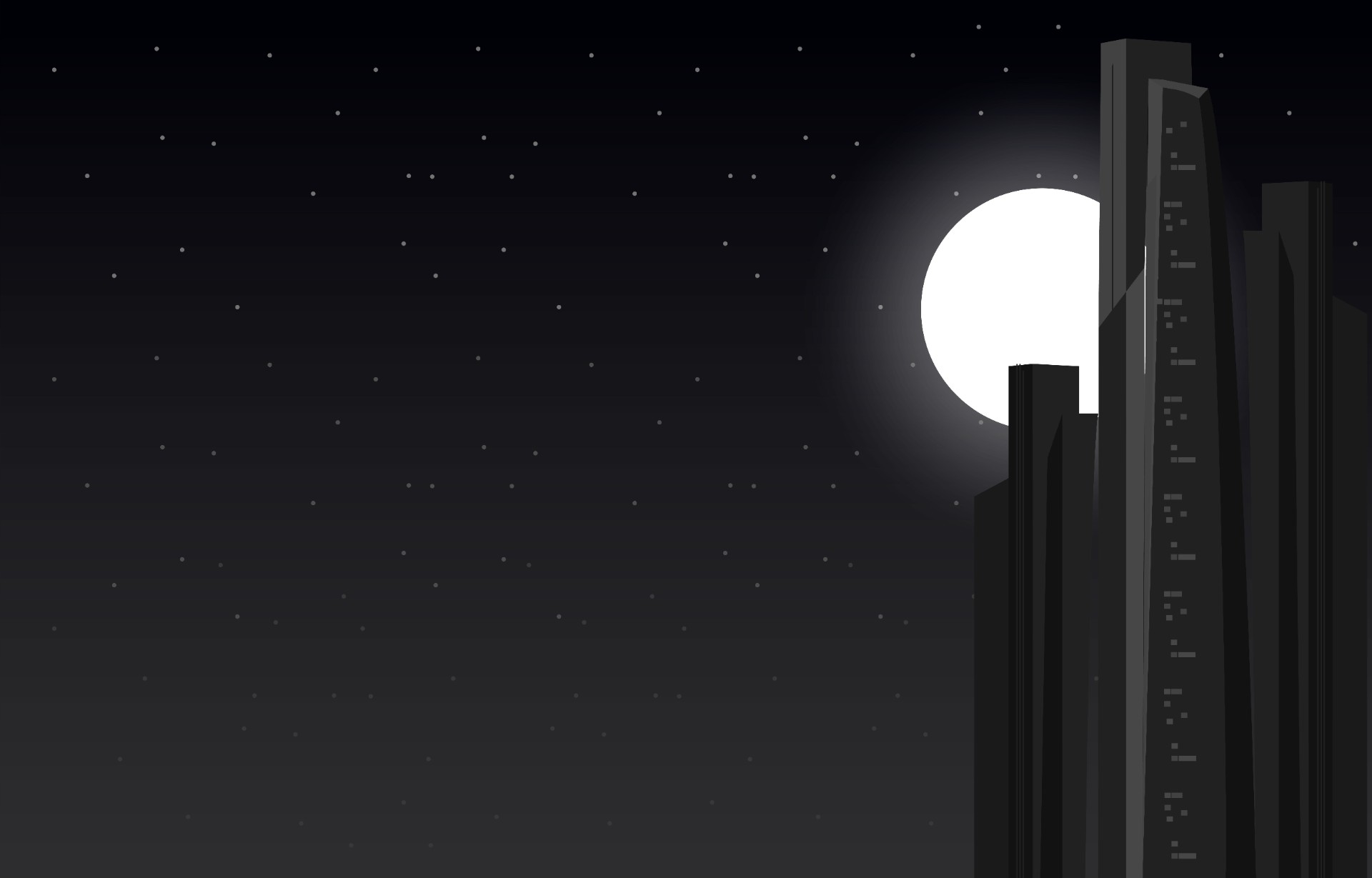 摩天大楼与满月背景插图0