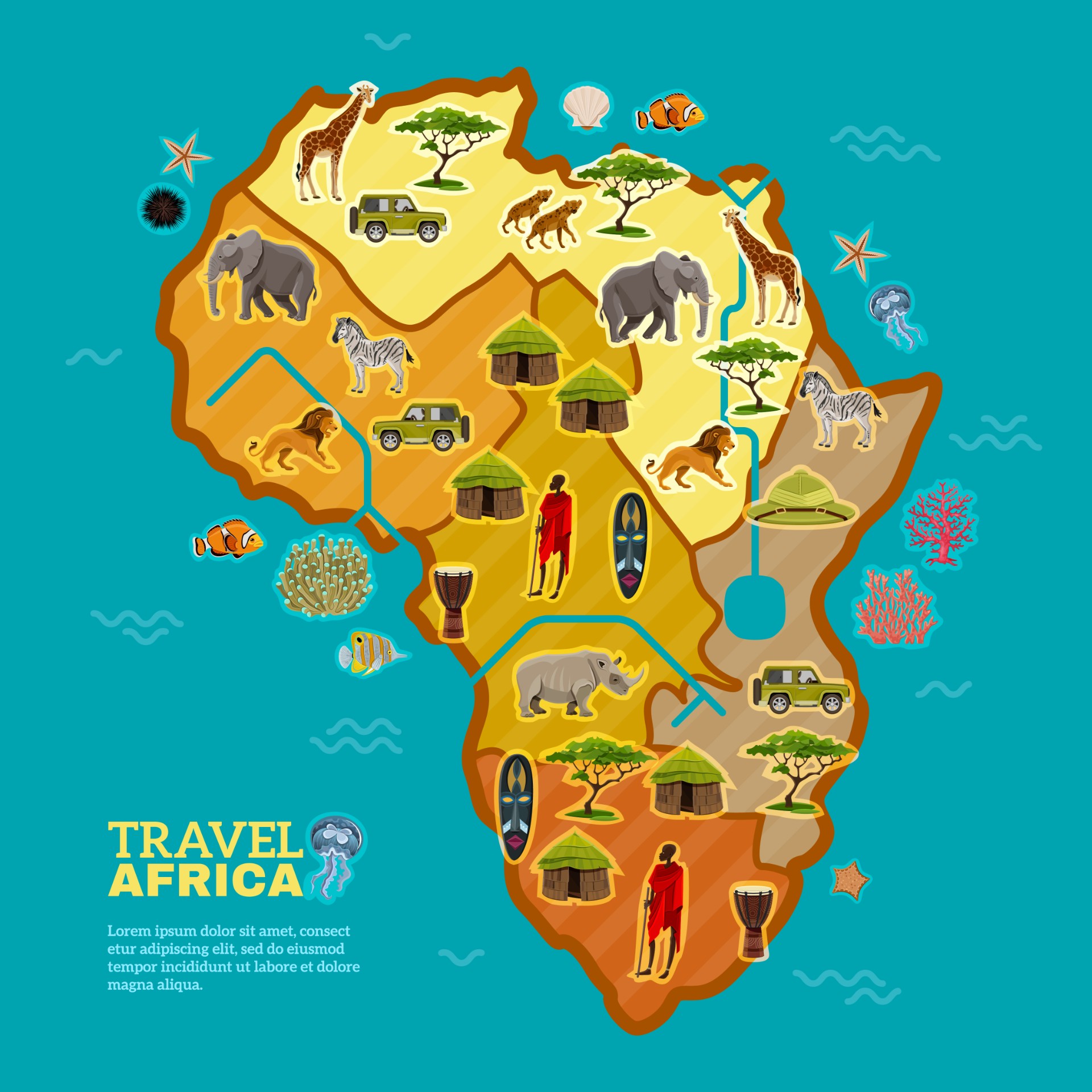 非洲旅行海报设计插图0