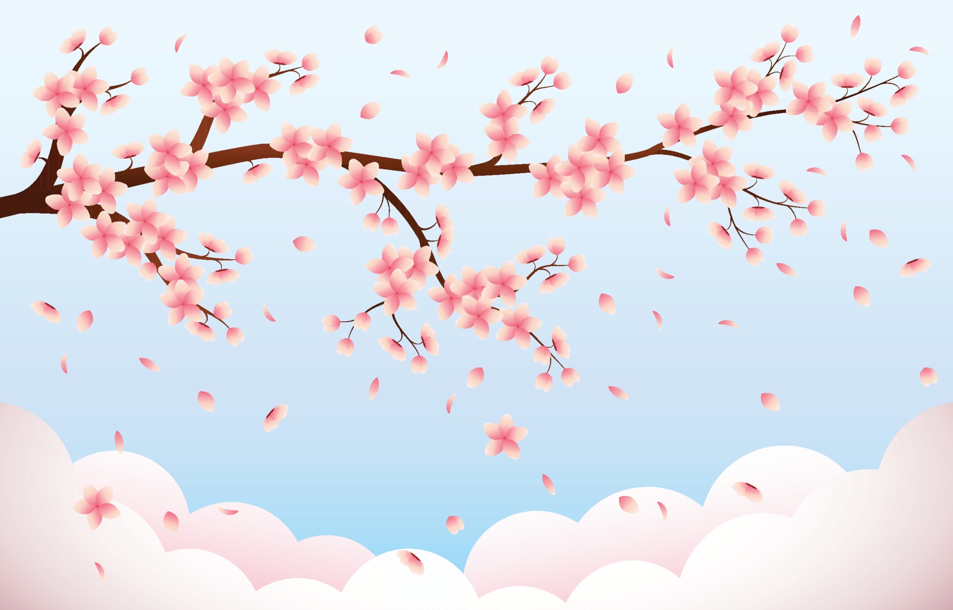 粉色樱花背景设计插图0