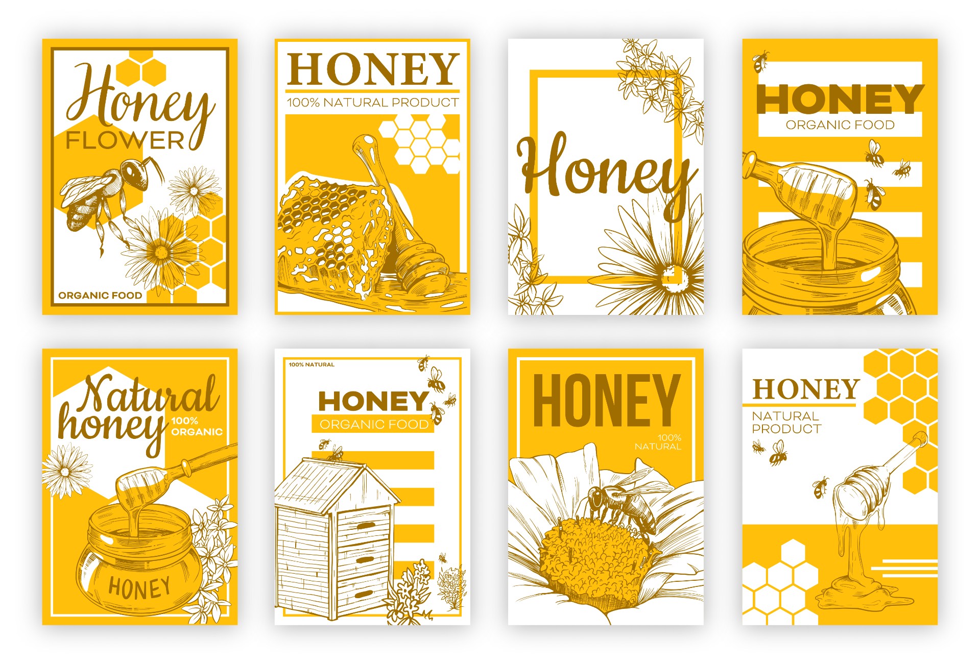 蜜蜂蜂蜜海报设计插图0