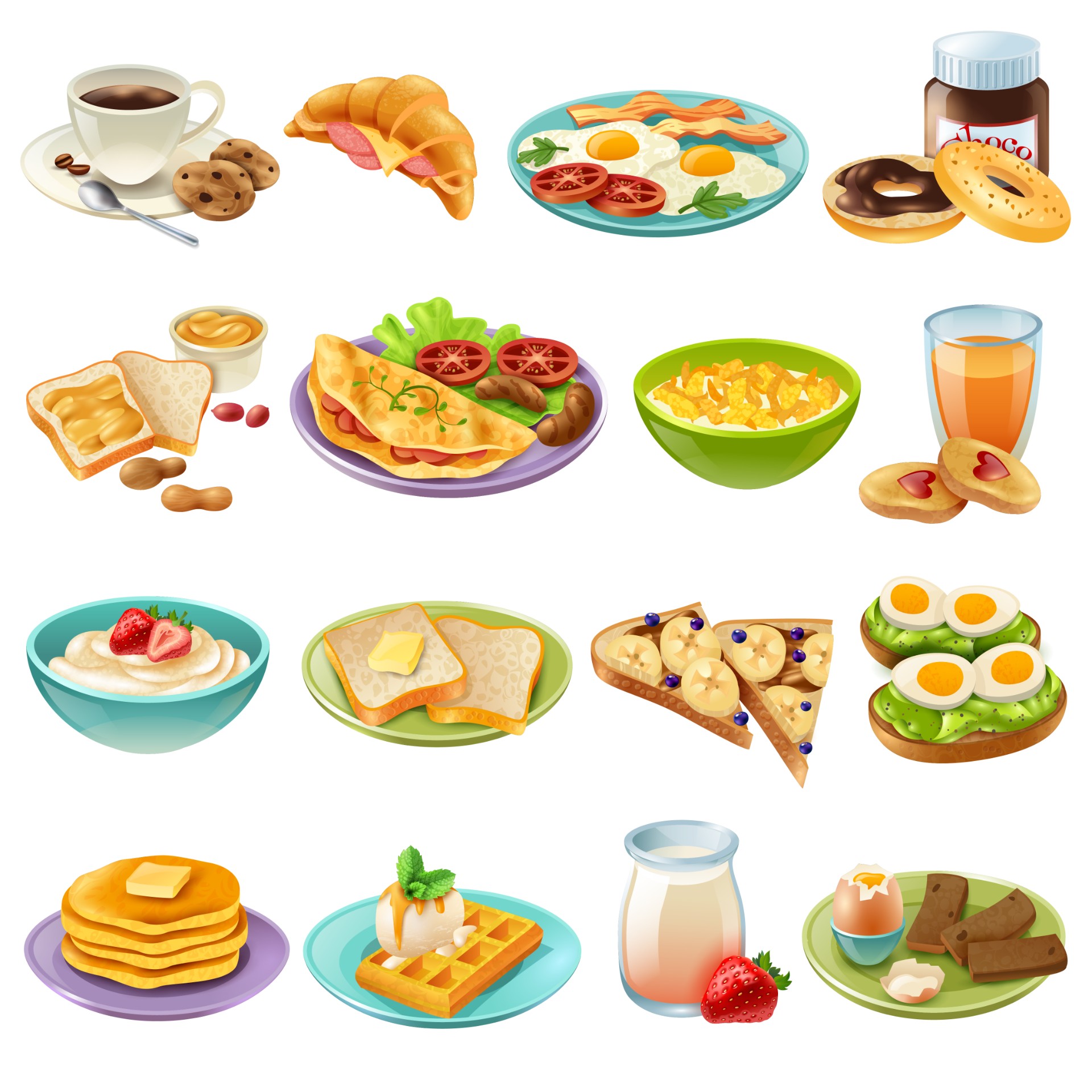 各类早餐食品图标插图0