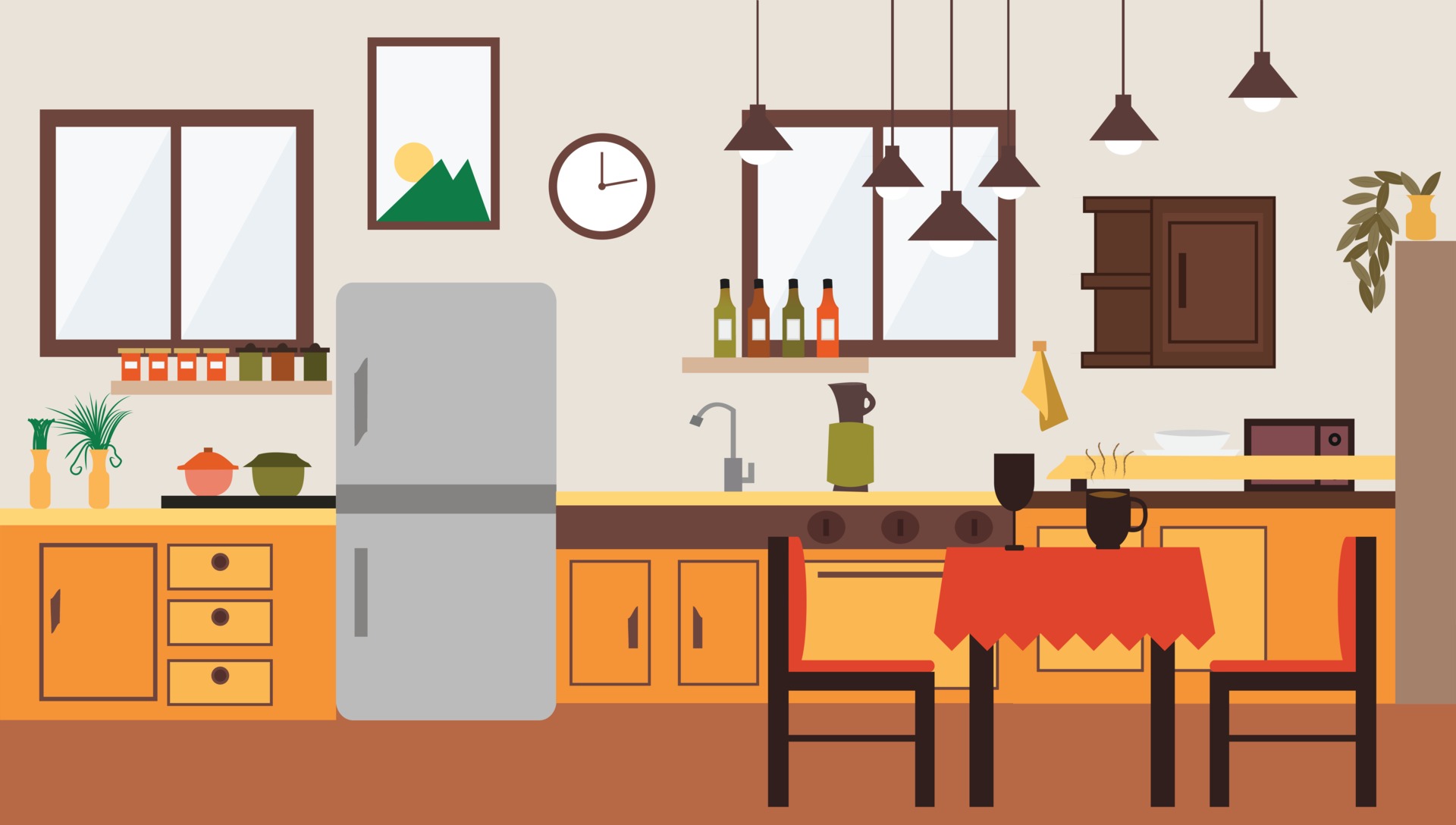 厨房和餐厅室内设计插图0