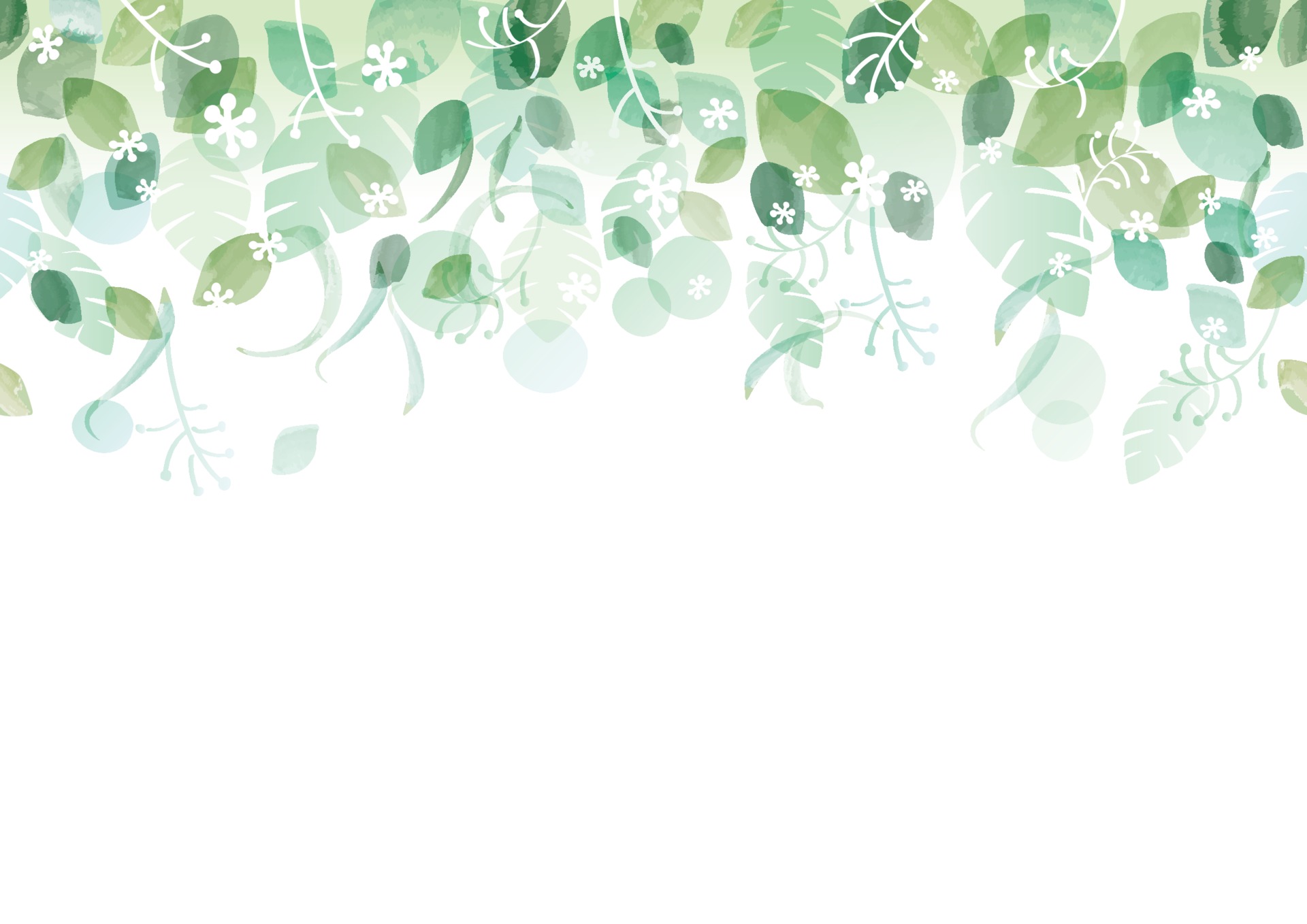 绿色藤蔓水彩背景插图0
