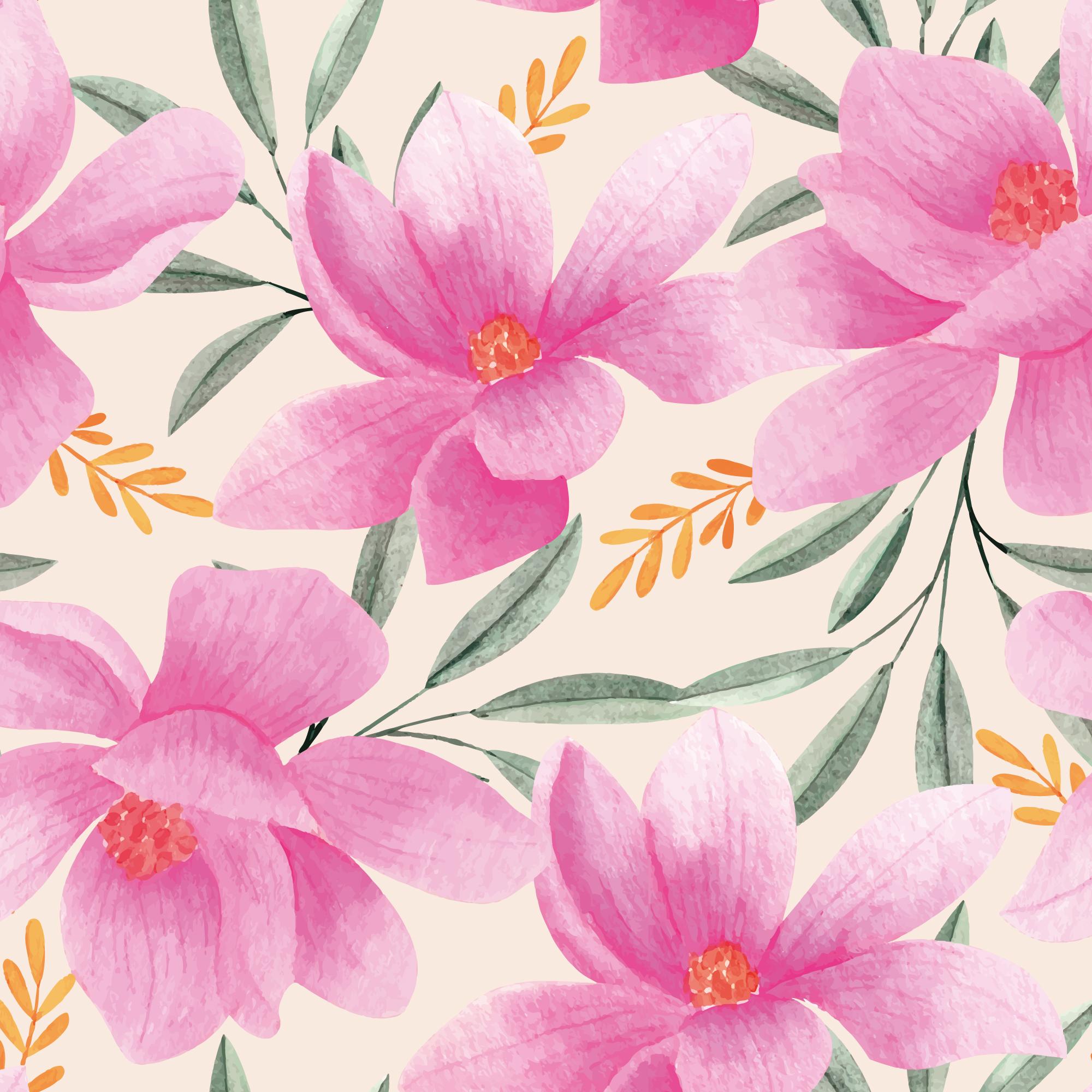 粉色花卉图案插图0