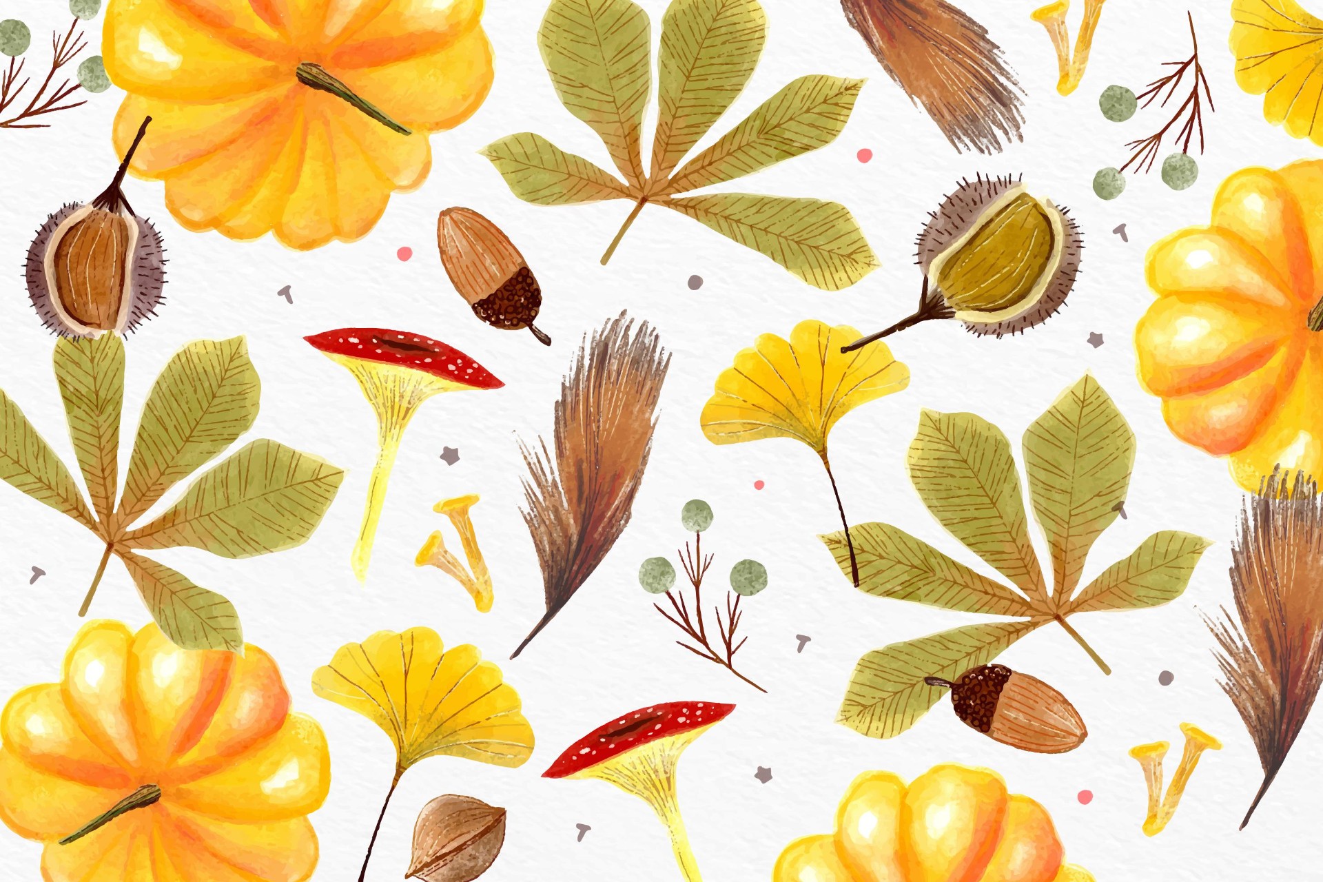 秋季叶子背景插图0