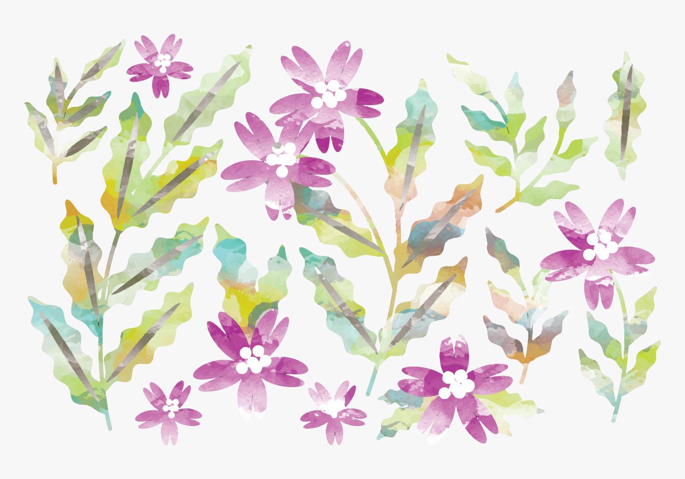 水彩花卉图案背景插图0