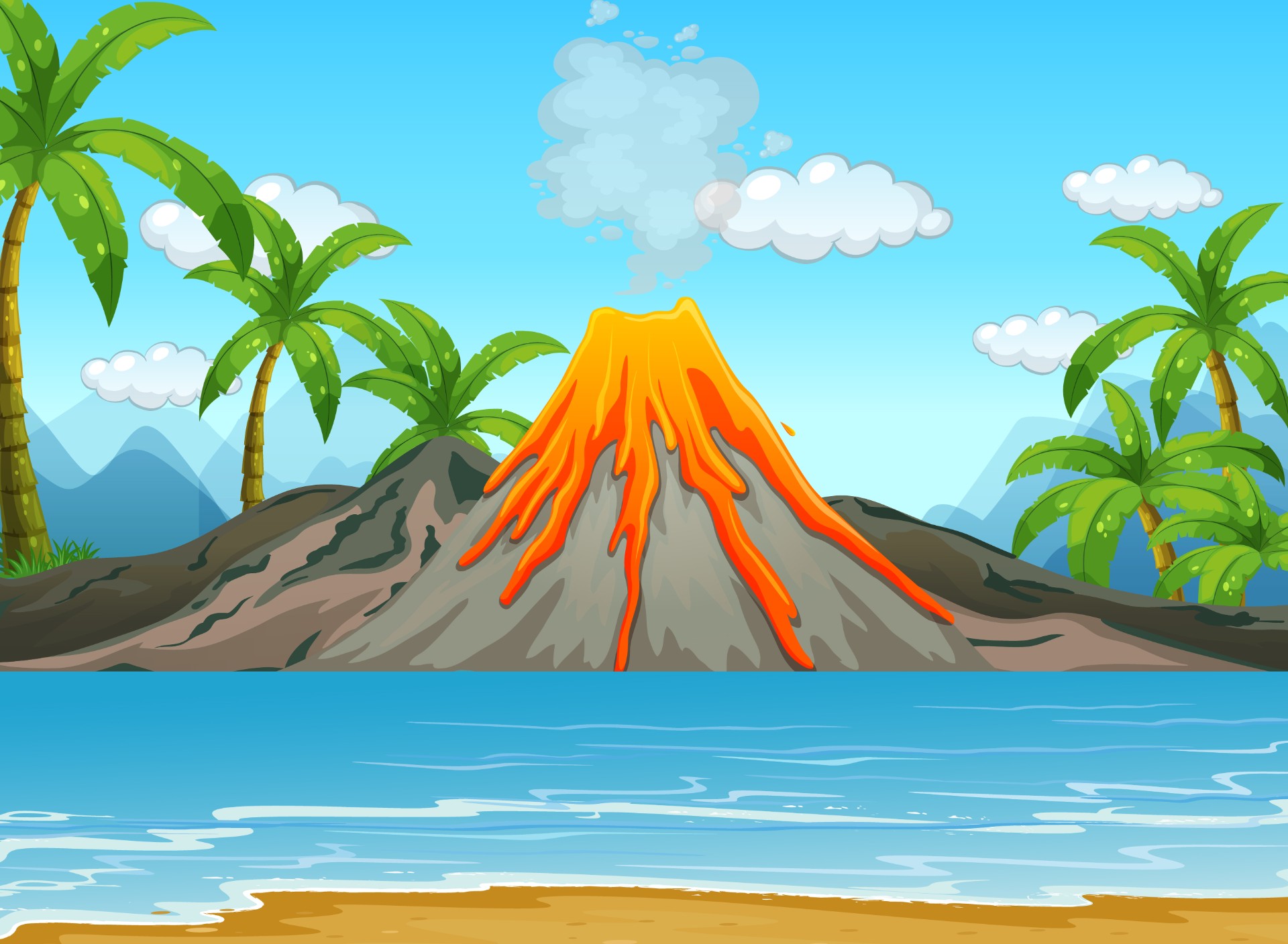 火山爆发场景插图0