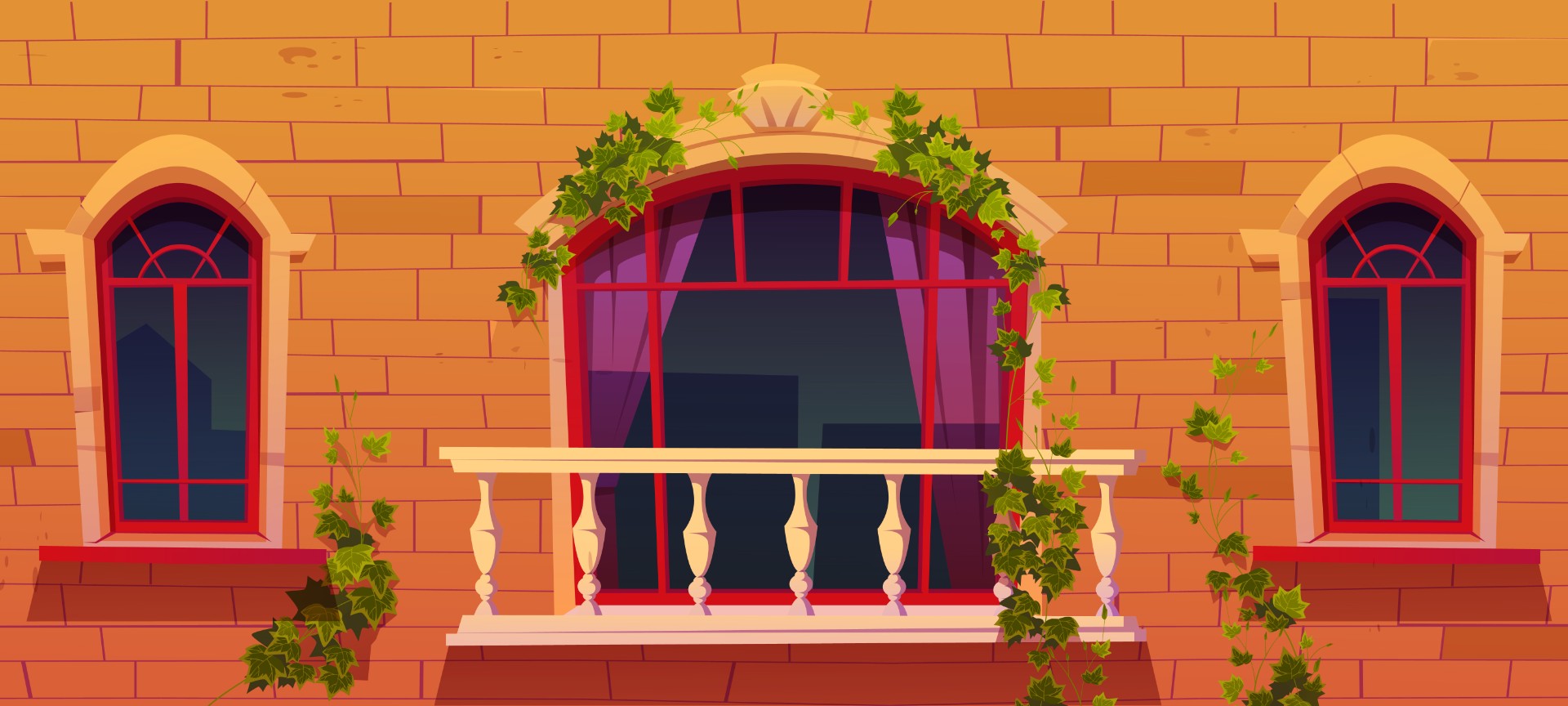 长满藤蔓与叶子的阳台插图0