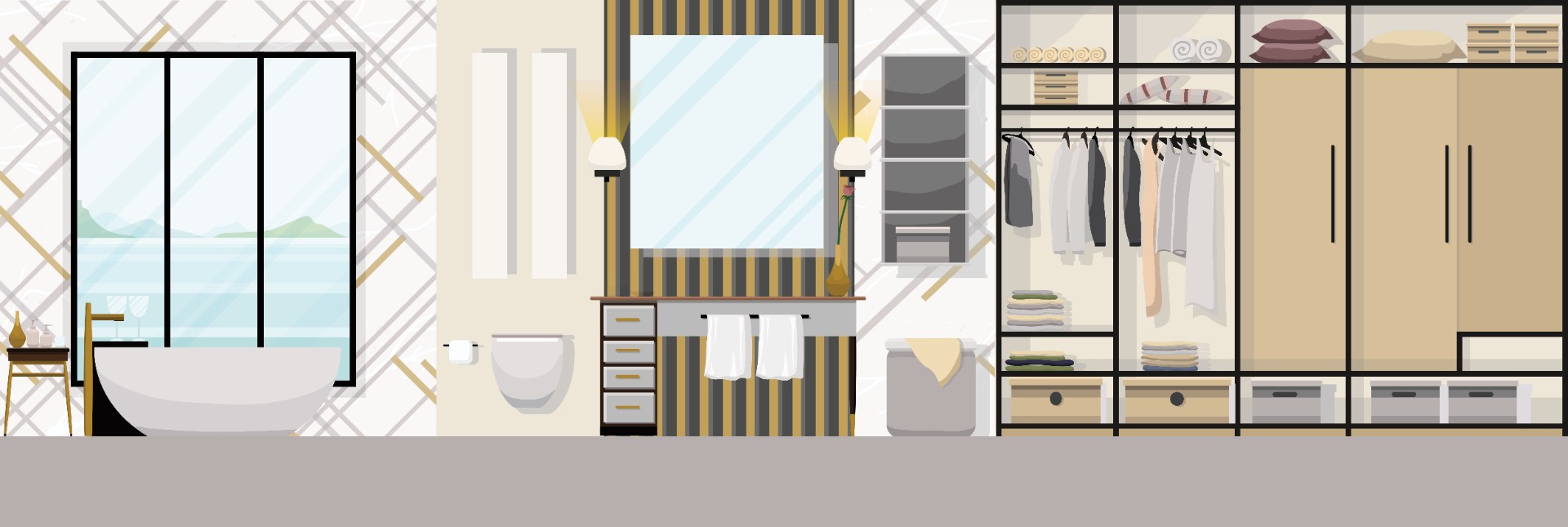 现代浴室家具平面设计插图0