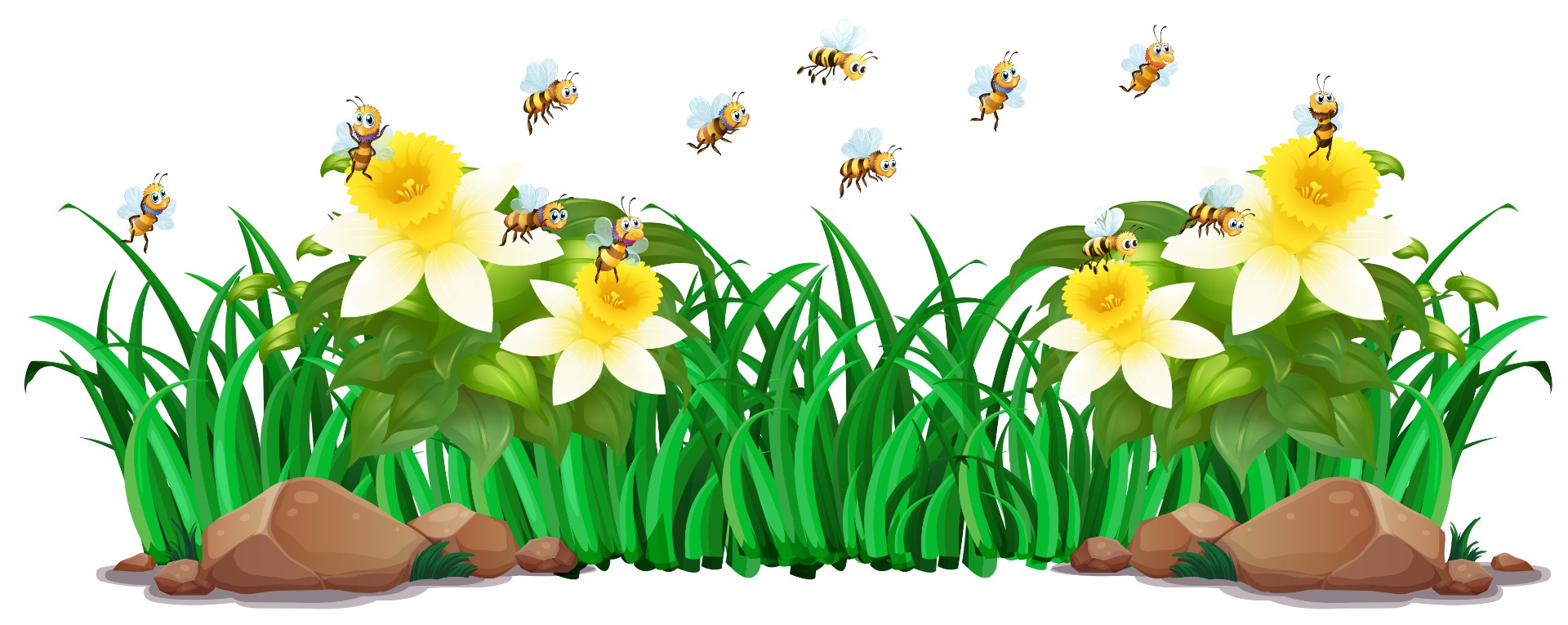 蜜蜂与花园场景插图0