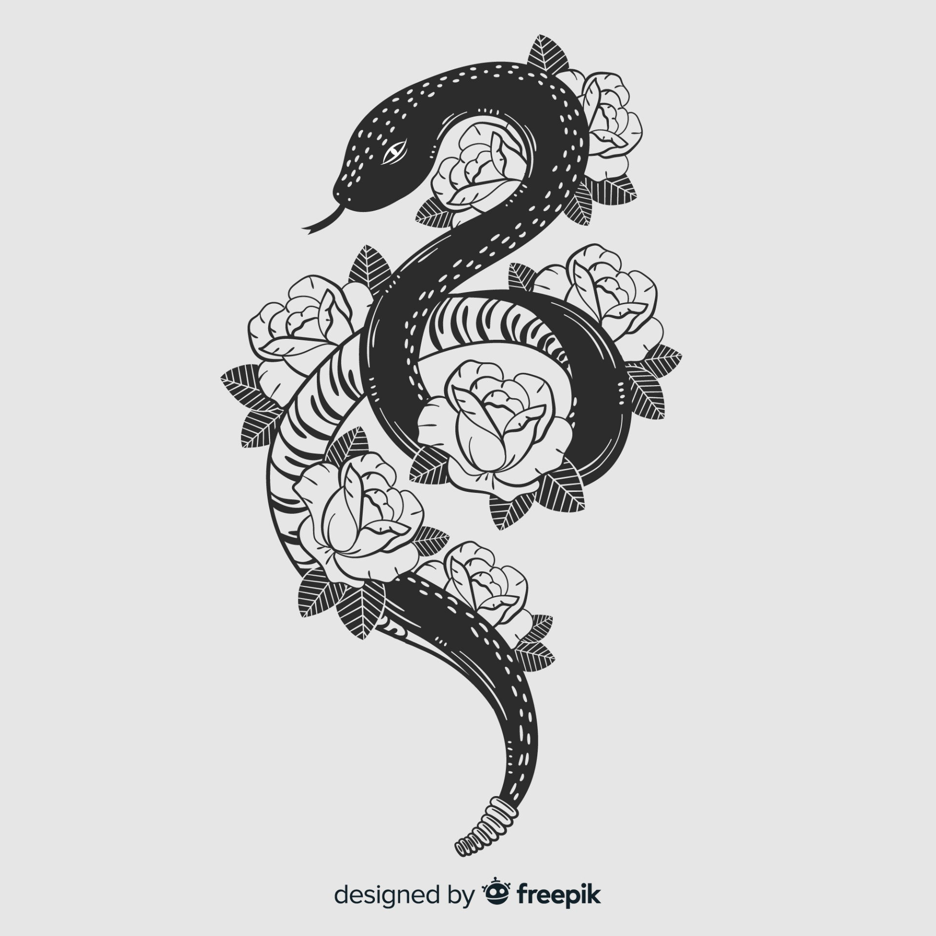 花和蛇背景插图0