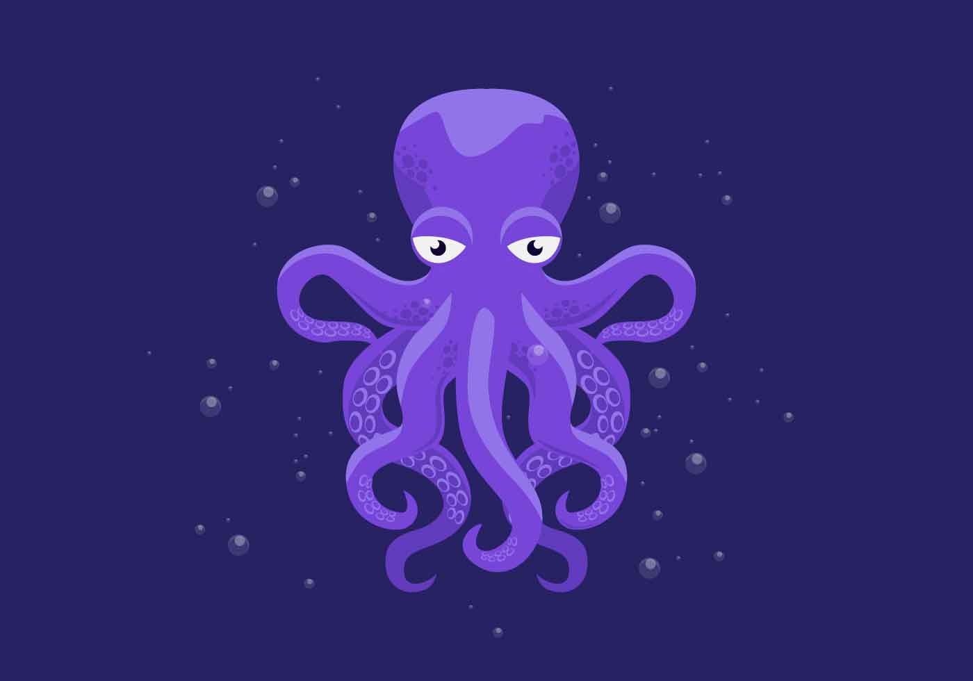 紫色卡通章鱼插图0