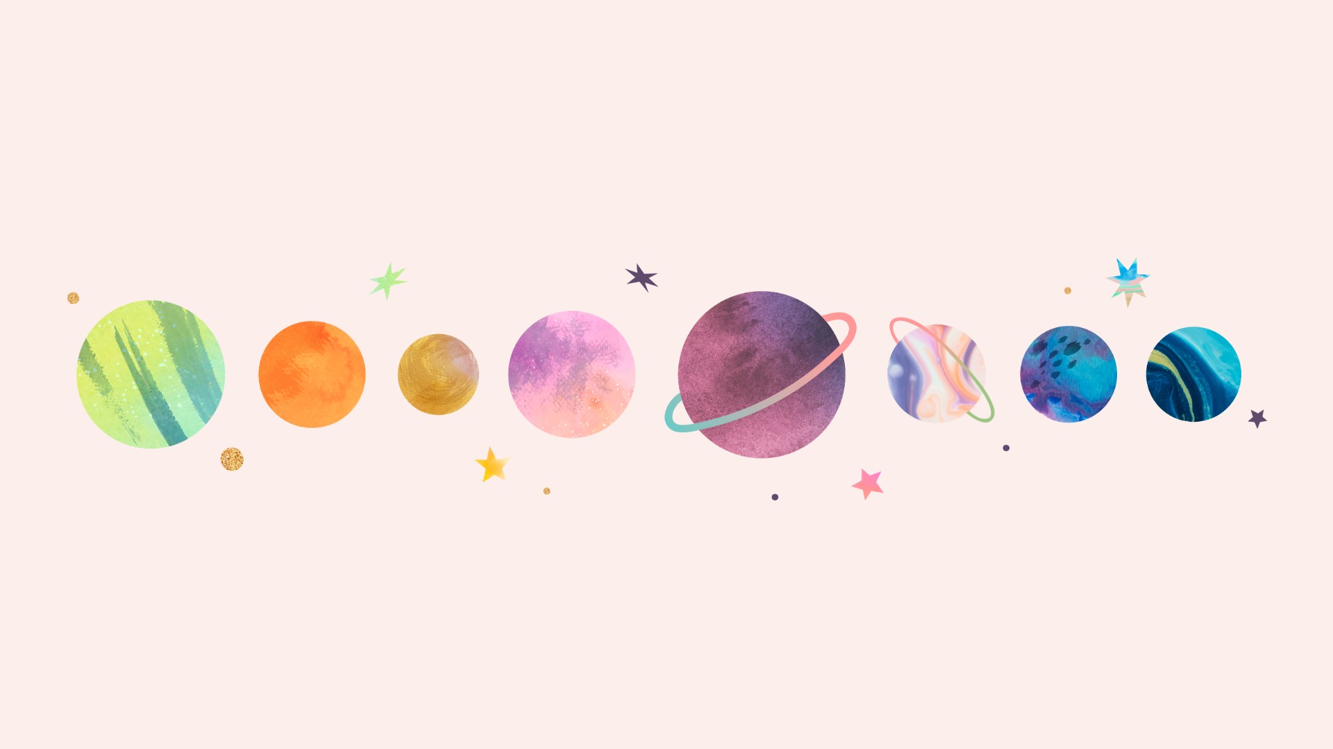 五颜六色的星系涂鸦插图0