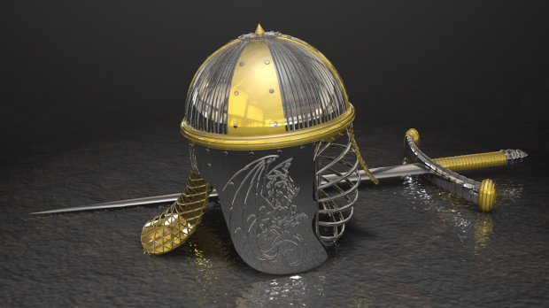 头盔和剑3D模型2