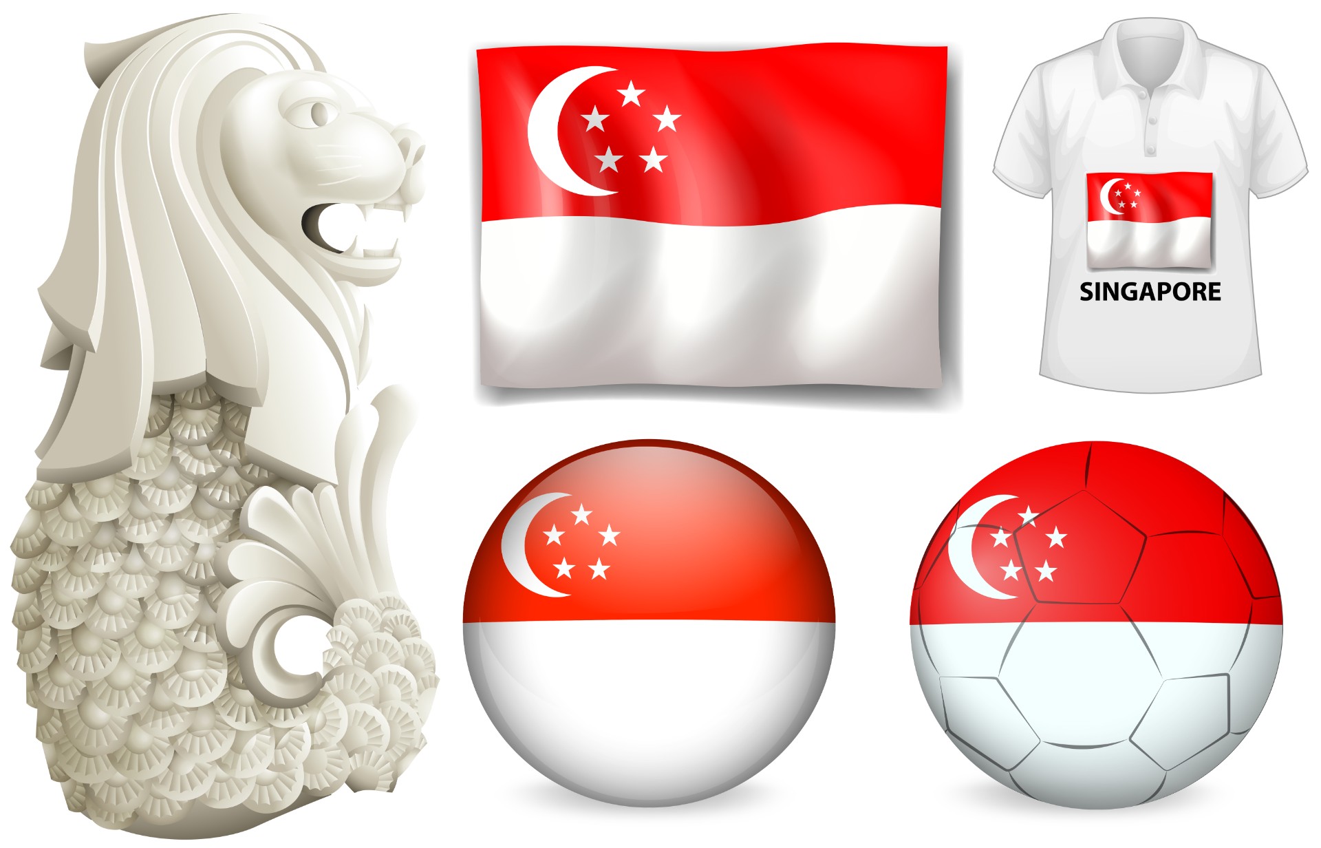 新加坡国旗和标志插图0