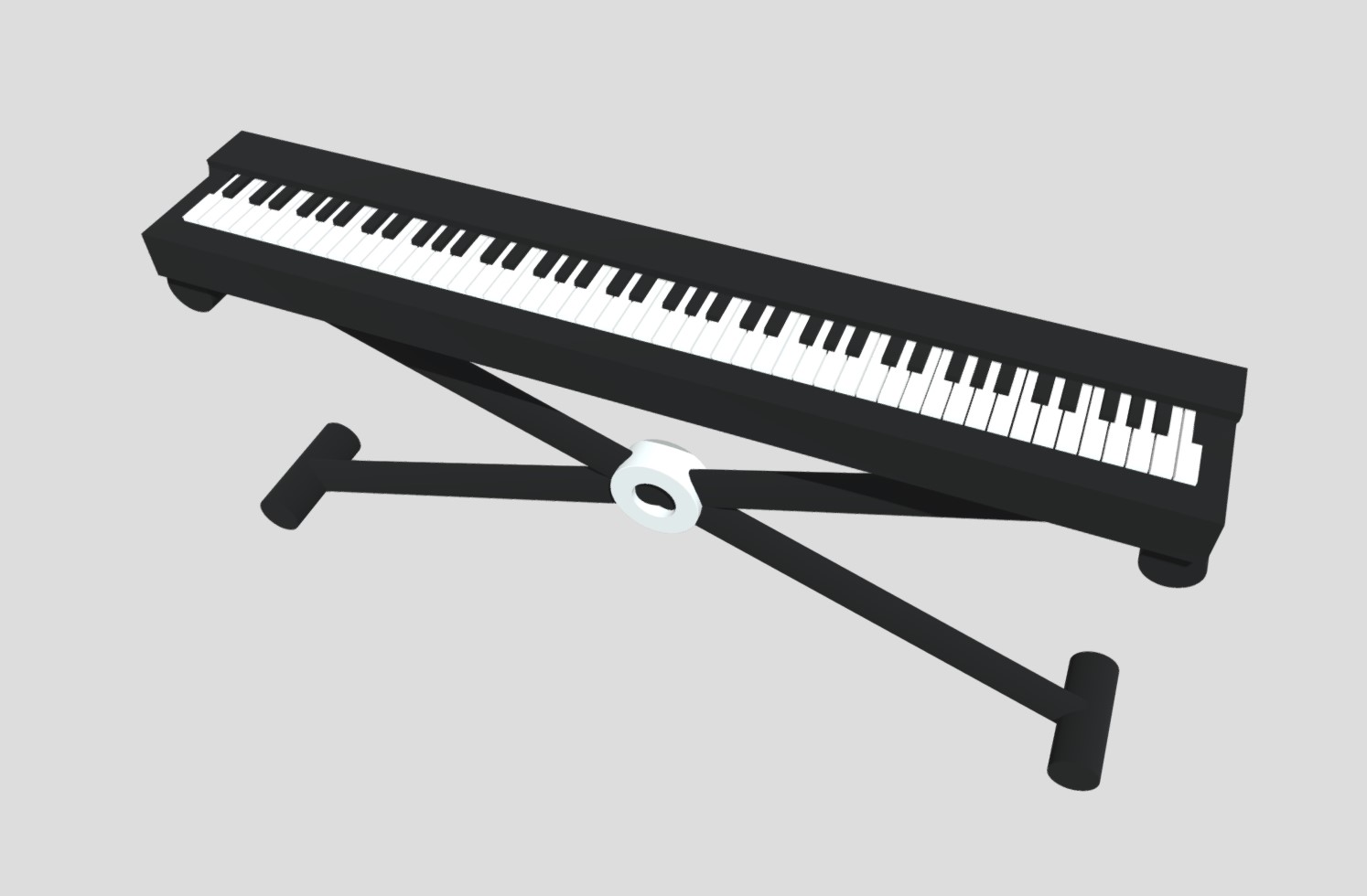 黑白电子钢琴3d模型0