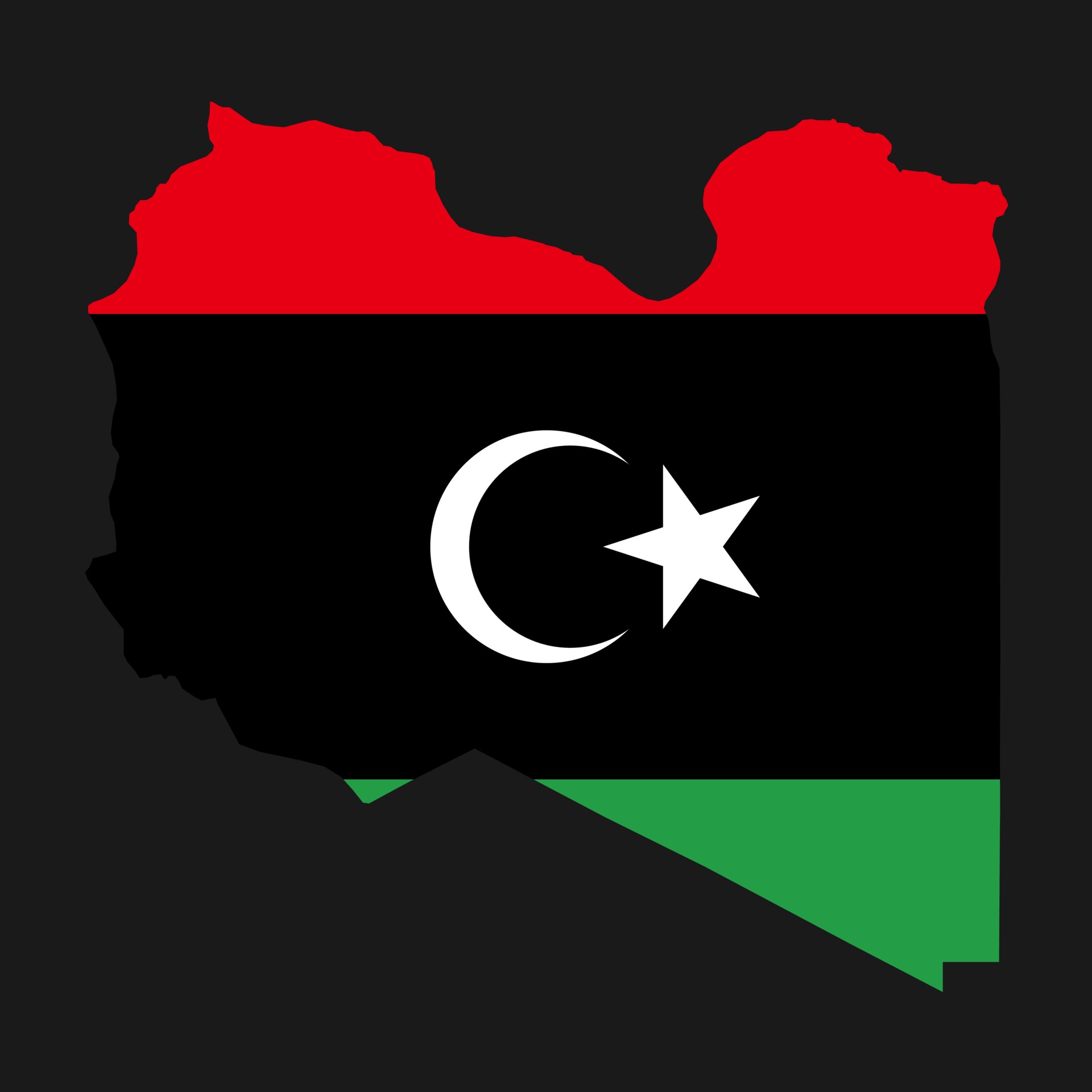 利比亚地图剪影与国旗插图0
