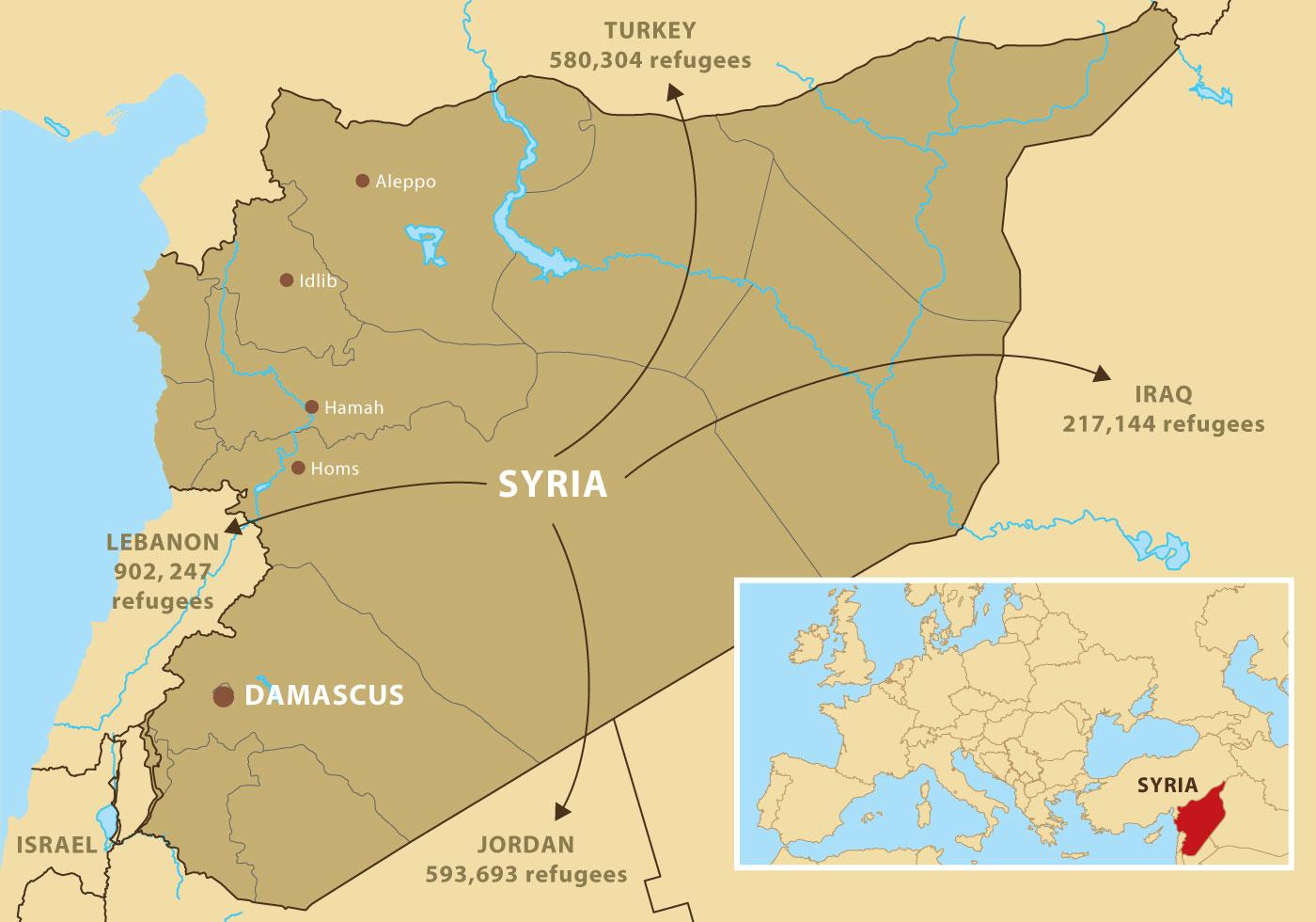 世界地图上的叙利亚插图0