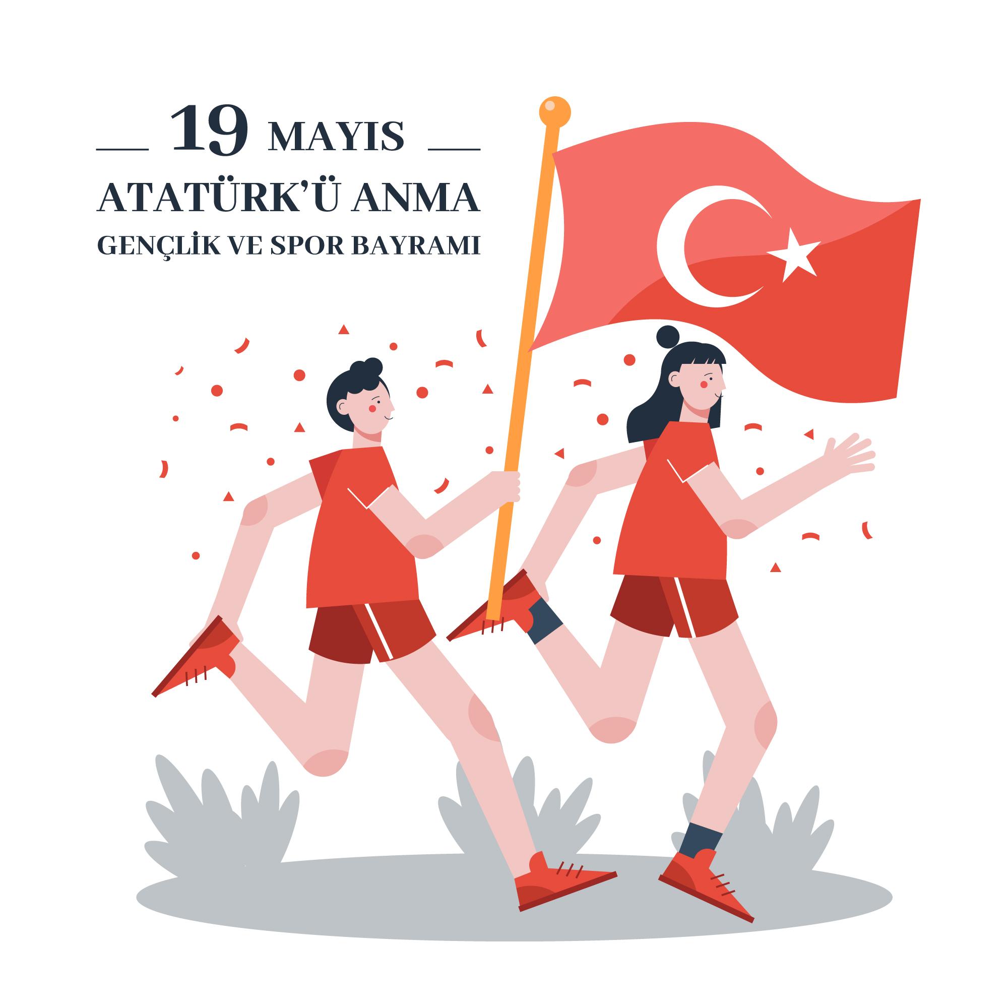 土耳其青年和体育节插画0