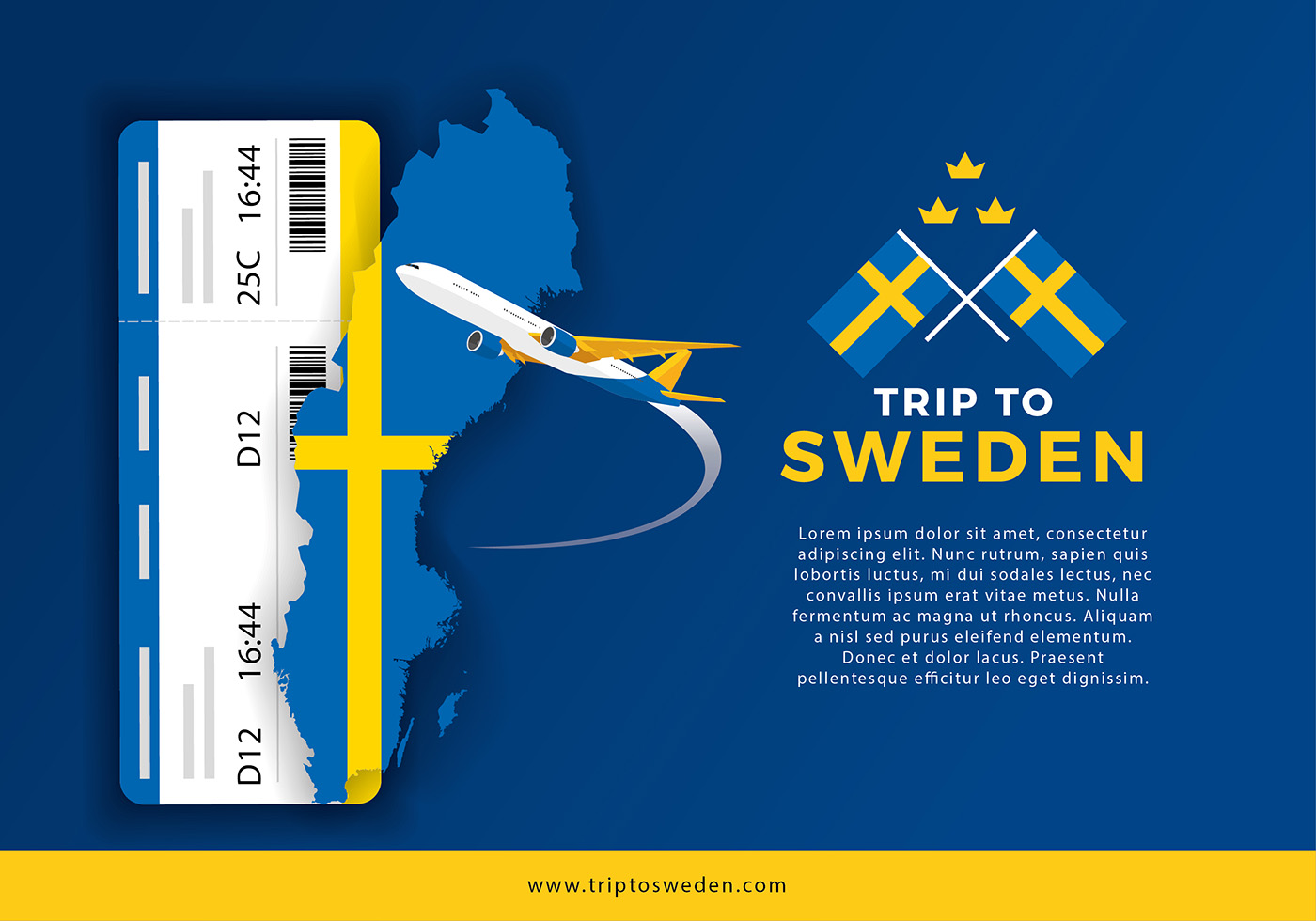瑞典地图和行程票插图0