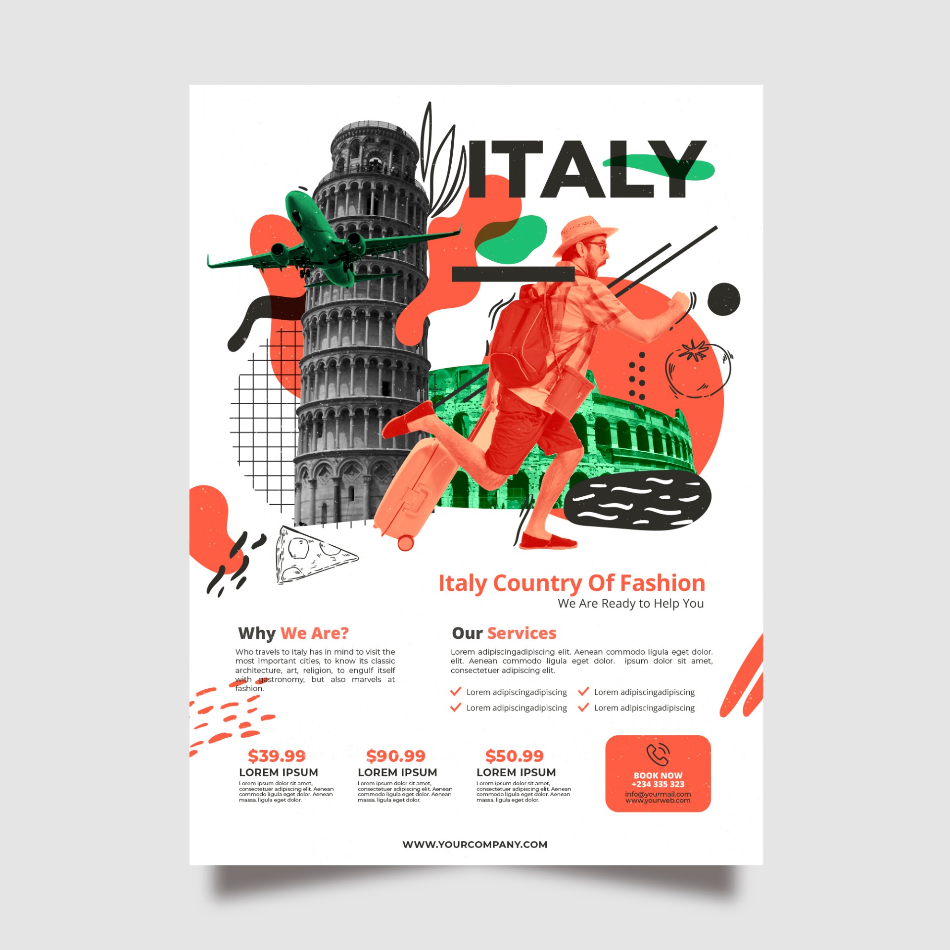 意大利旅游海报插画0