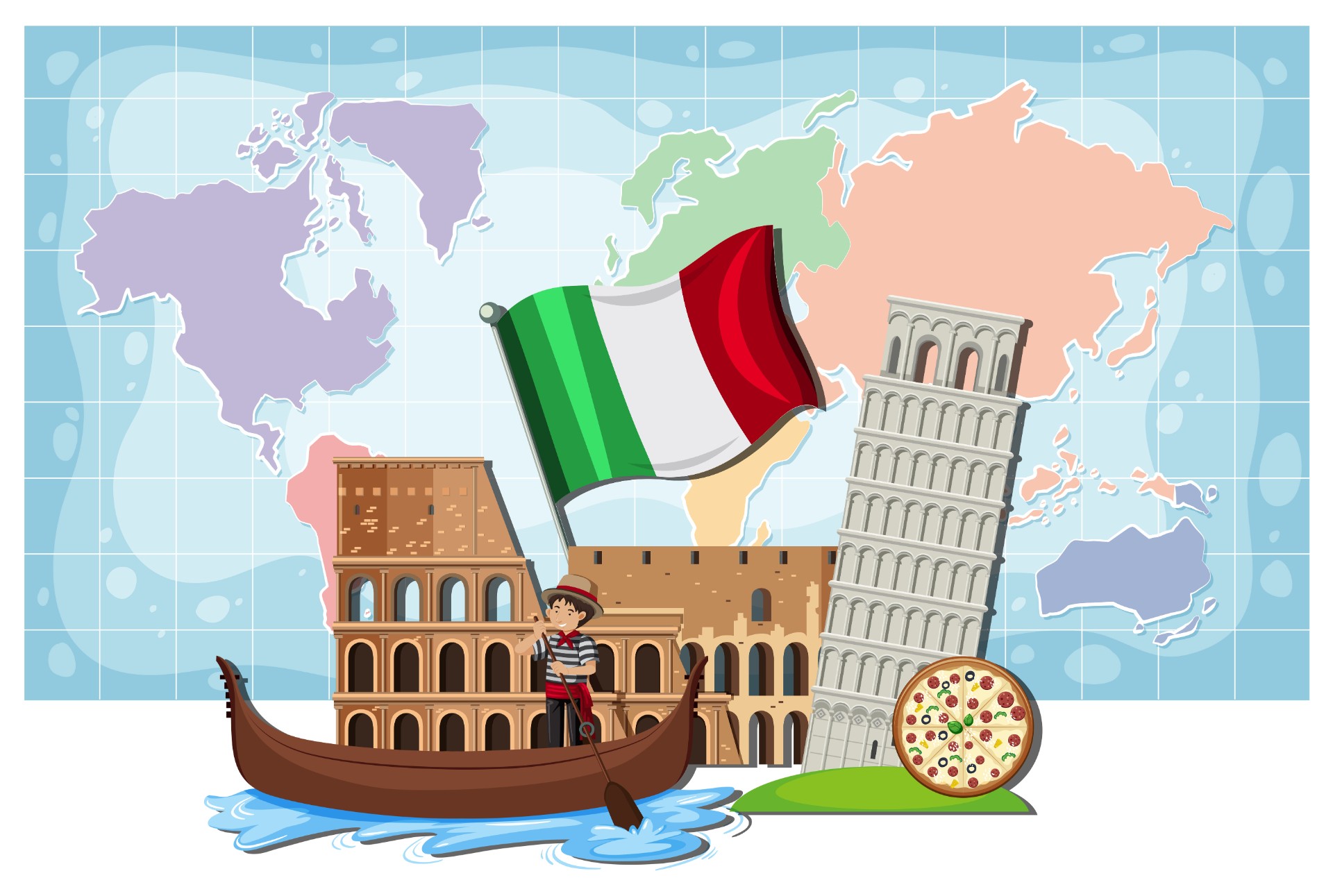 意大利地标地图插图0