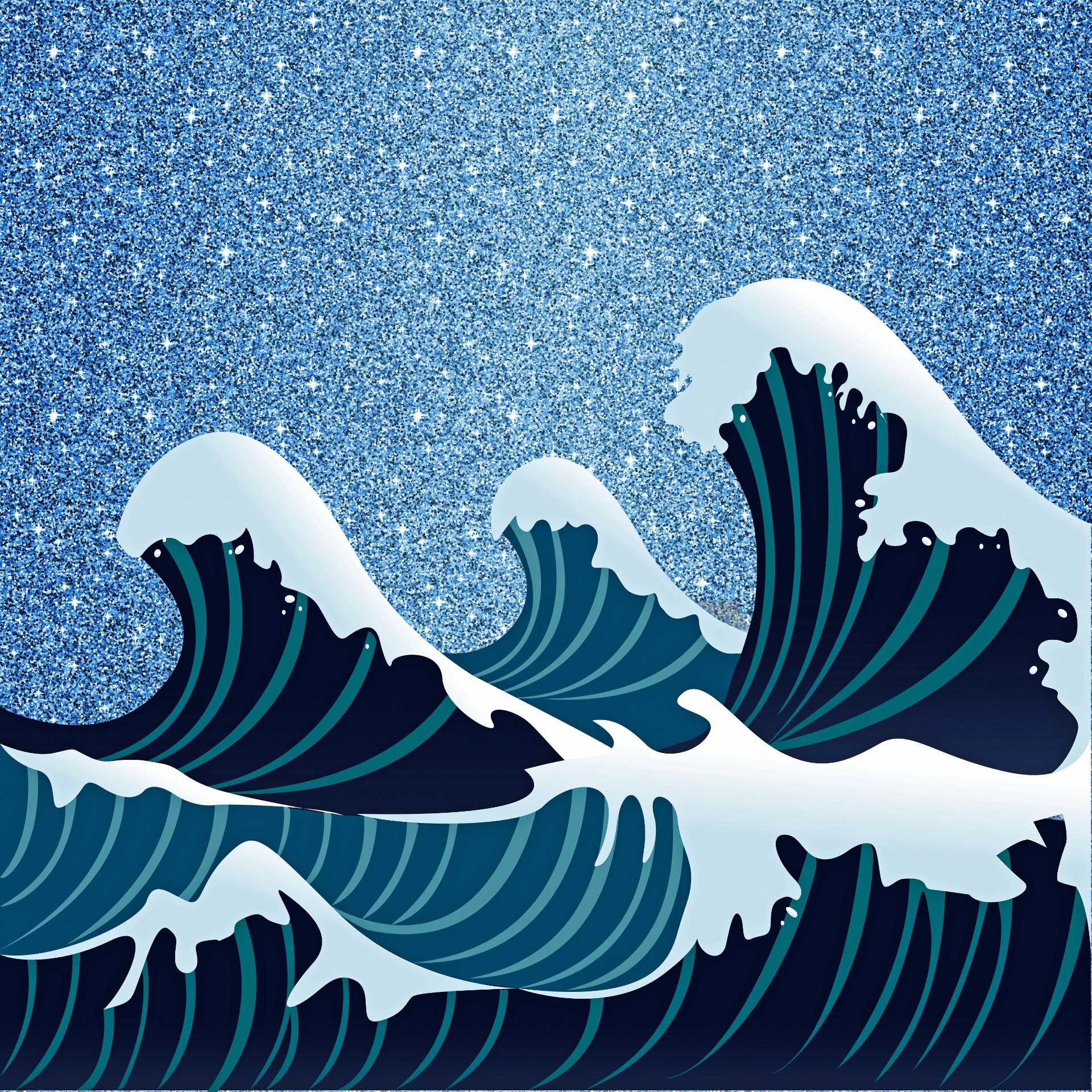 日系海啸背景插图0