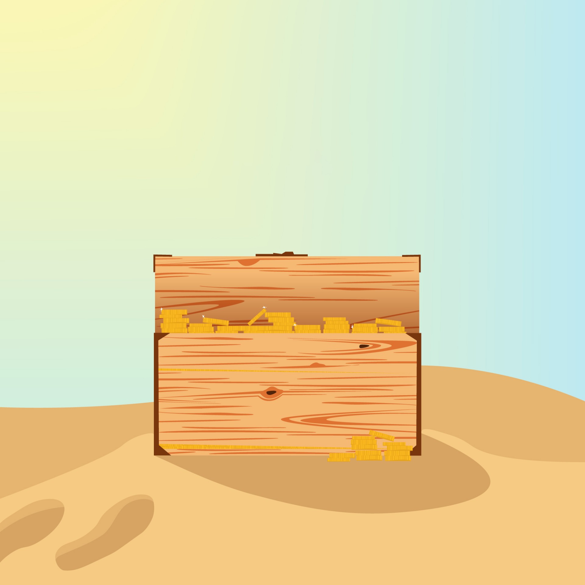 沙漠宝箱插画0