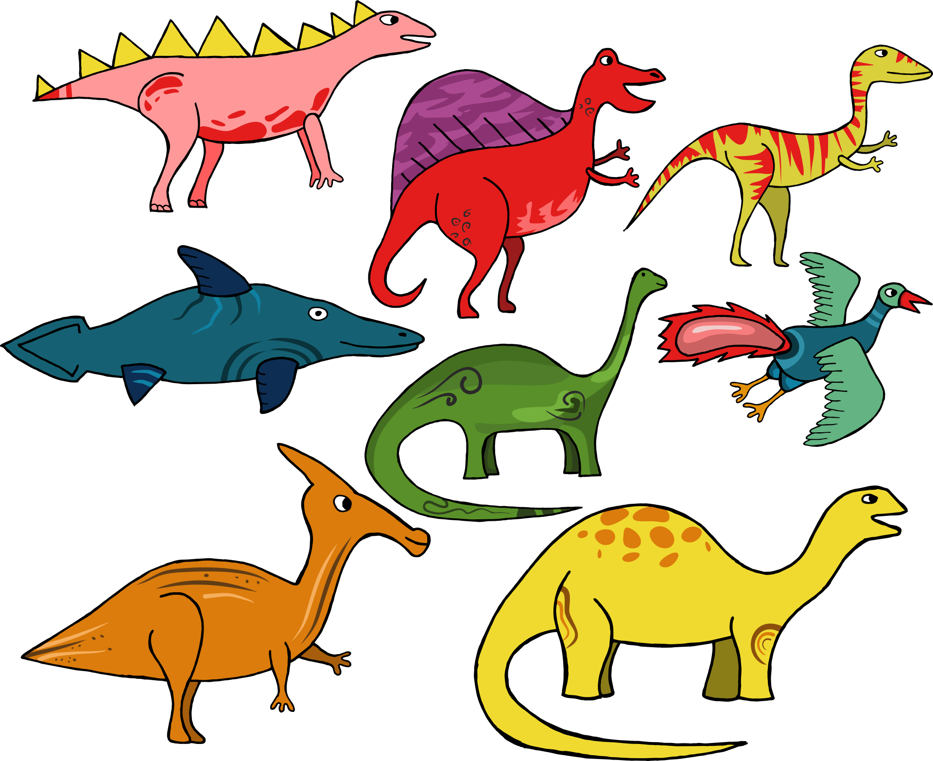 恐龙涂鸦插图0