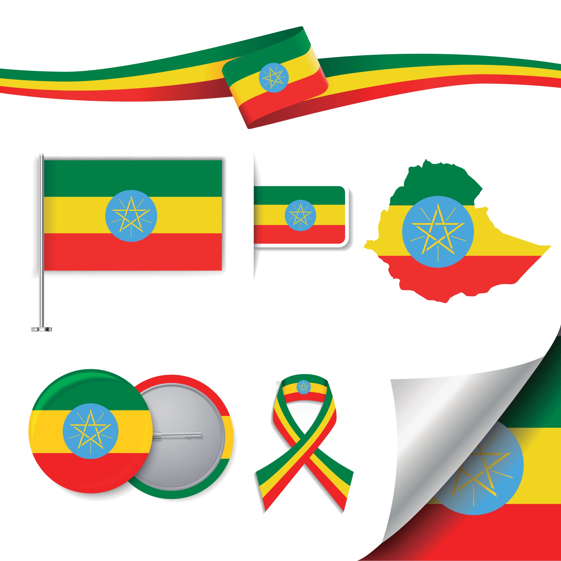 埃塞俄比亚国旗元素插图0