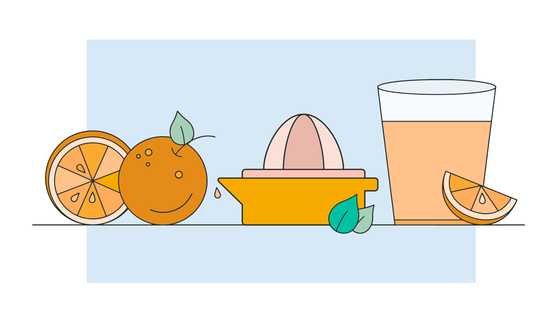 橙汁与橙子插图0