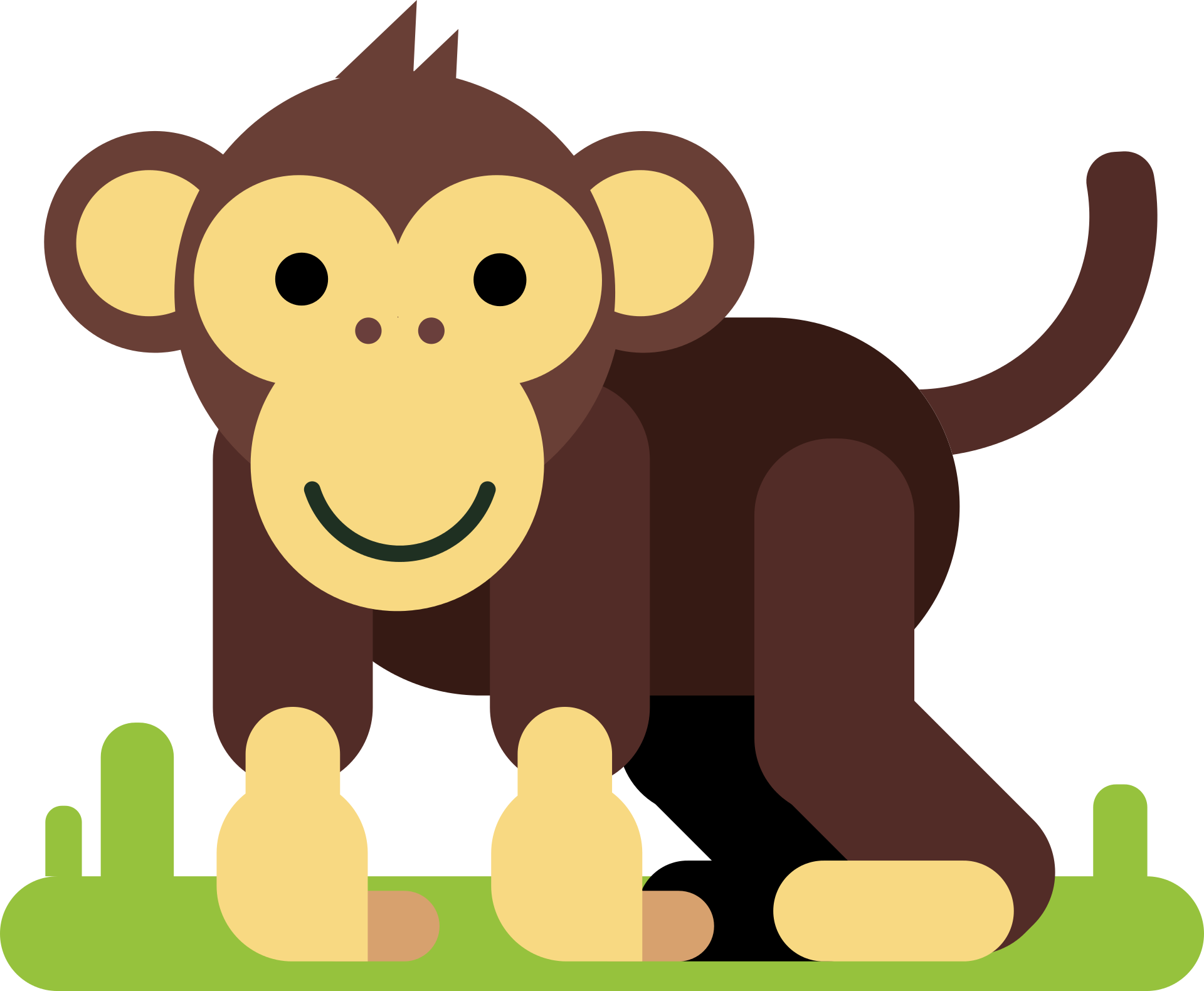 草地上的猴子插图0