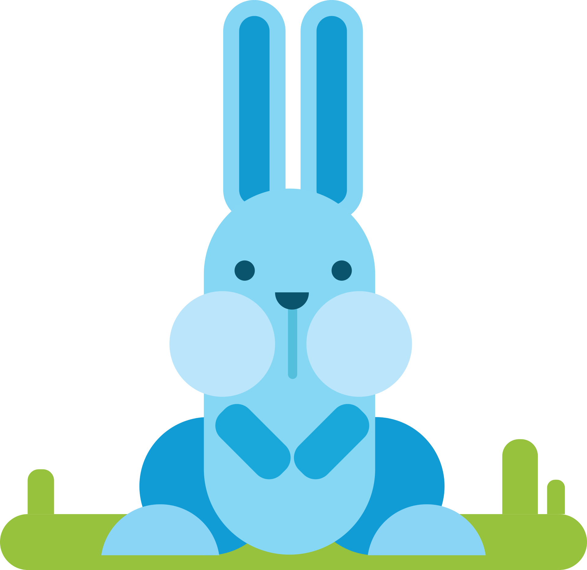 蓝色的兔子插图0