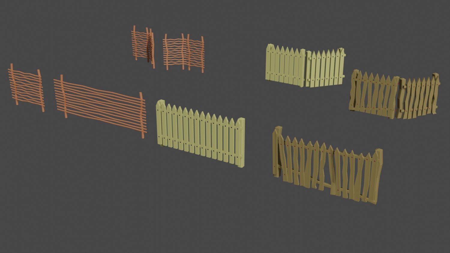 木栅栏3D模型2