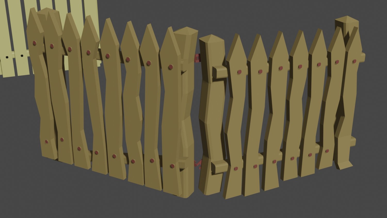 木栅栏3D模型0