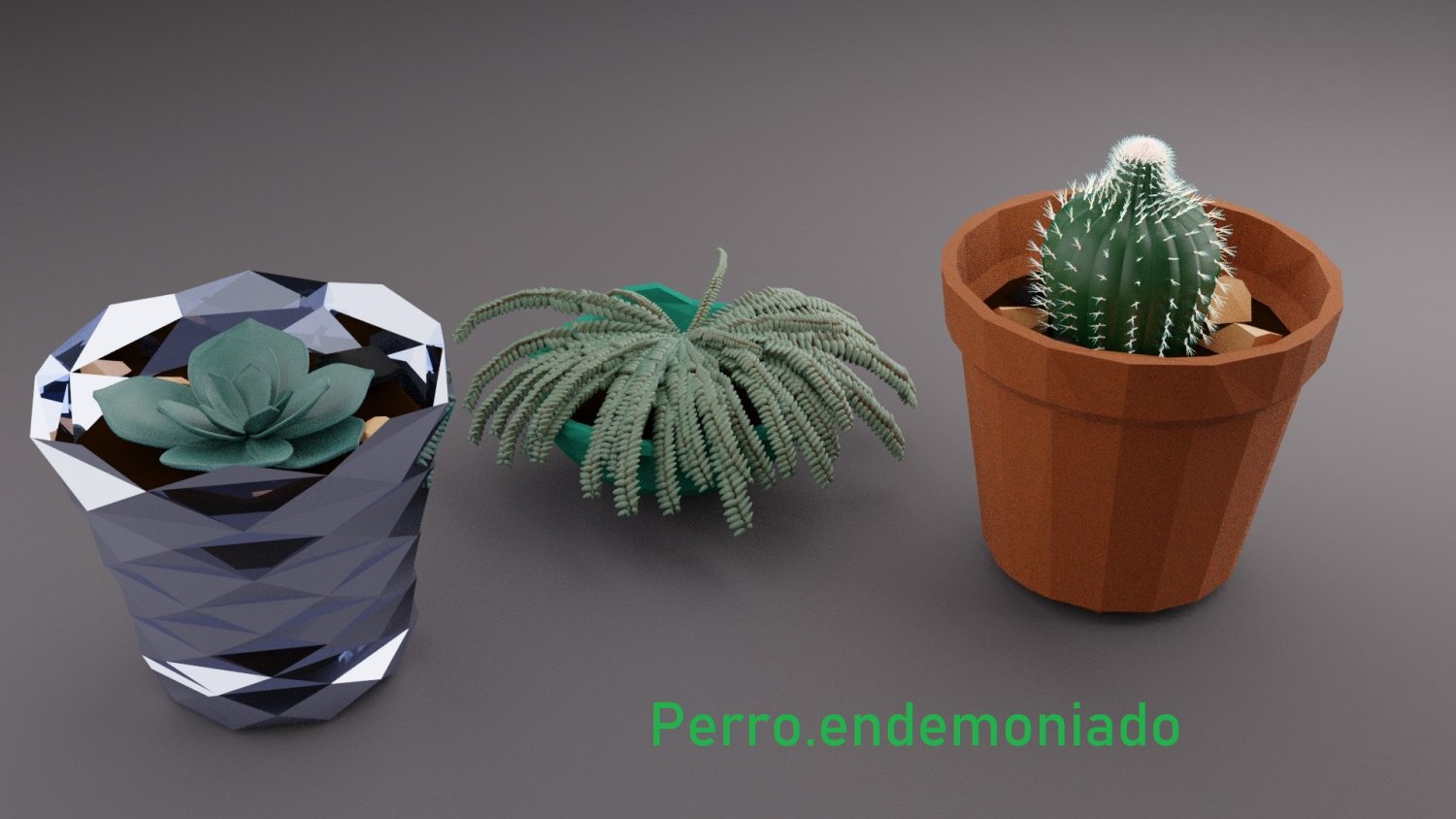 三种盆栽模型3