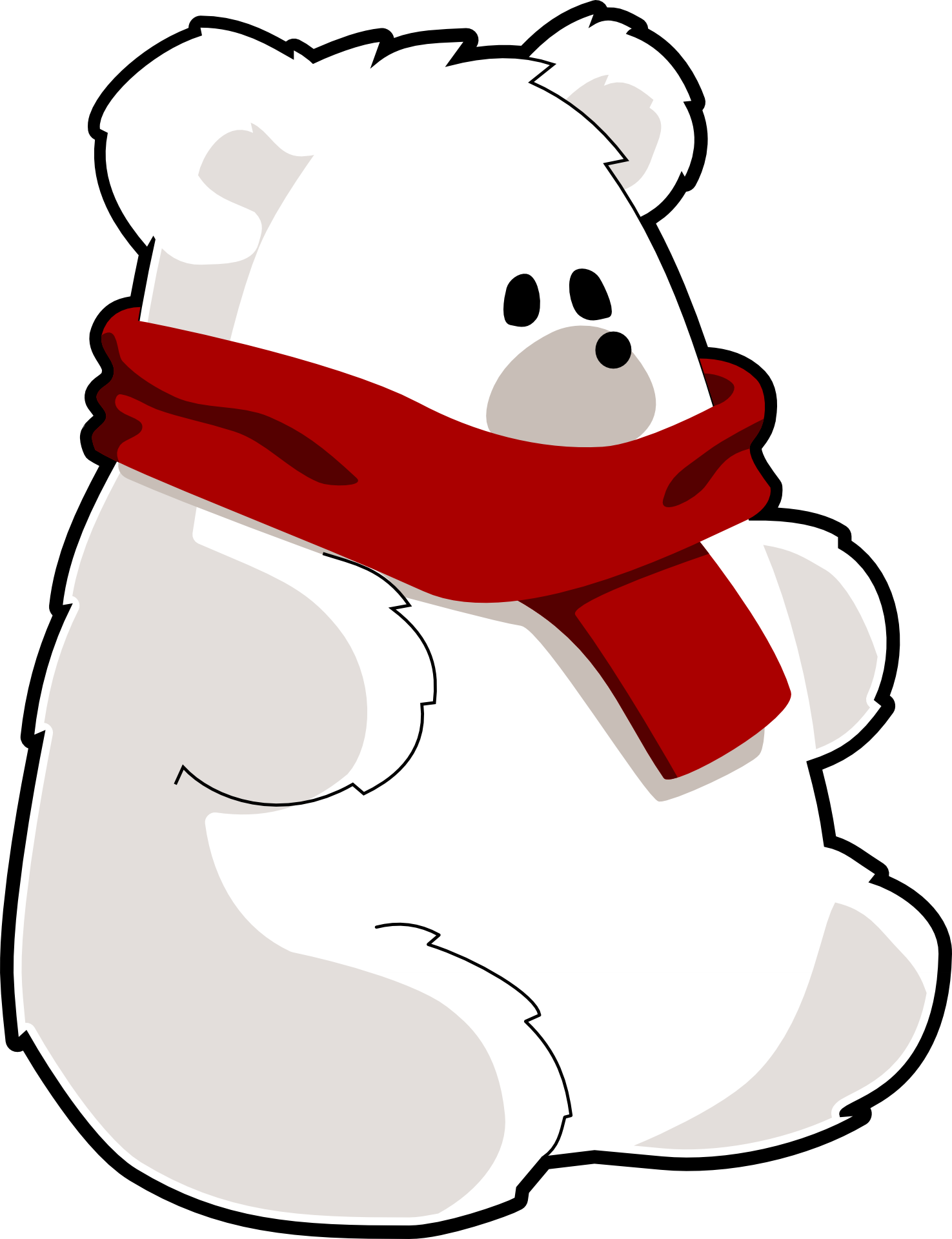 戴围巾的北极熊插图0