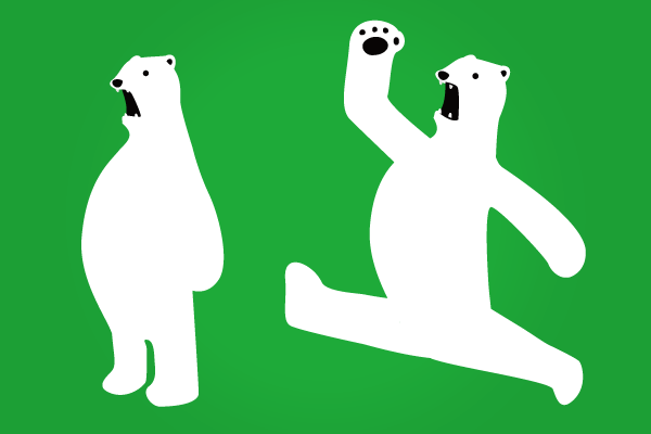 咆哮的北极熊卡通图片0