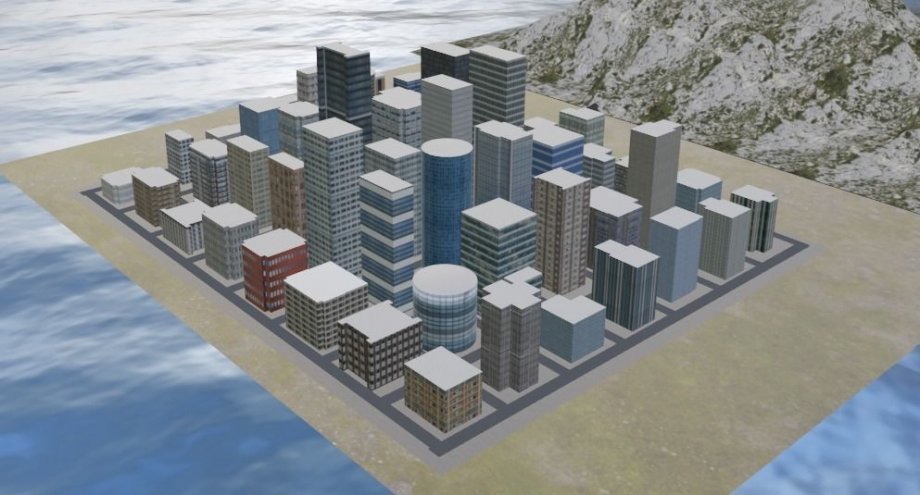 水边城市建筑模型0