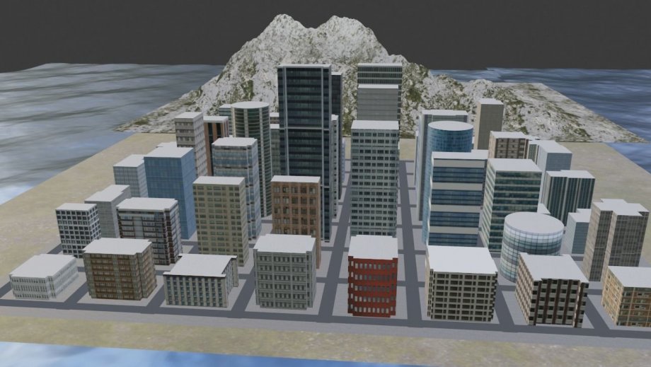 水边城市建筑模型2
