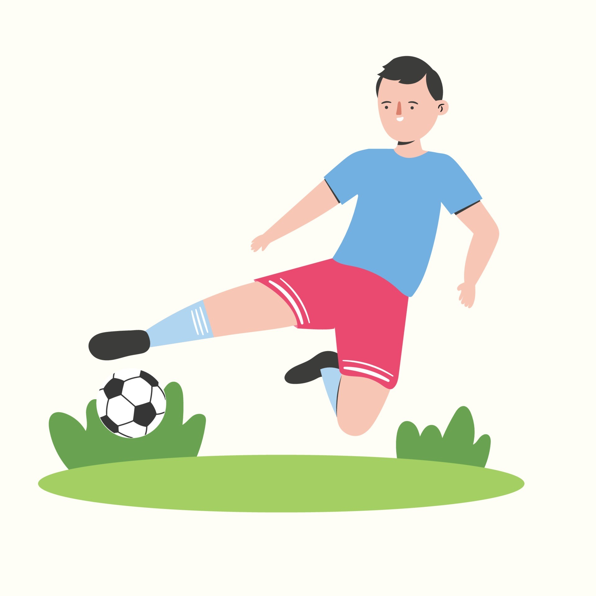 草地上踢足球的运动员插图0