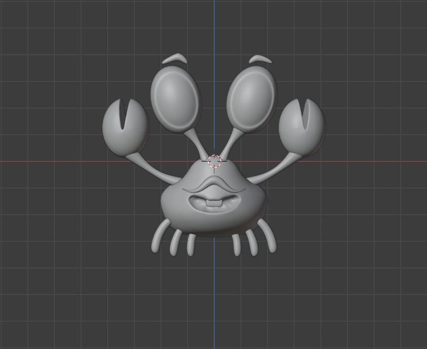 开心的胡子蟹3D模型0