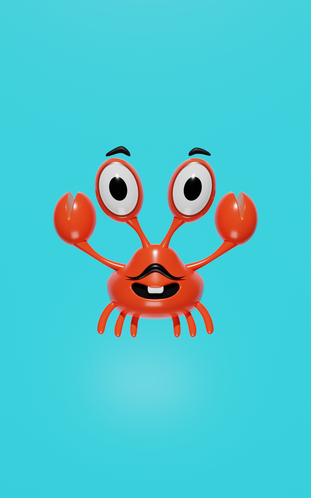 开心的胡子蟹3D模型3