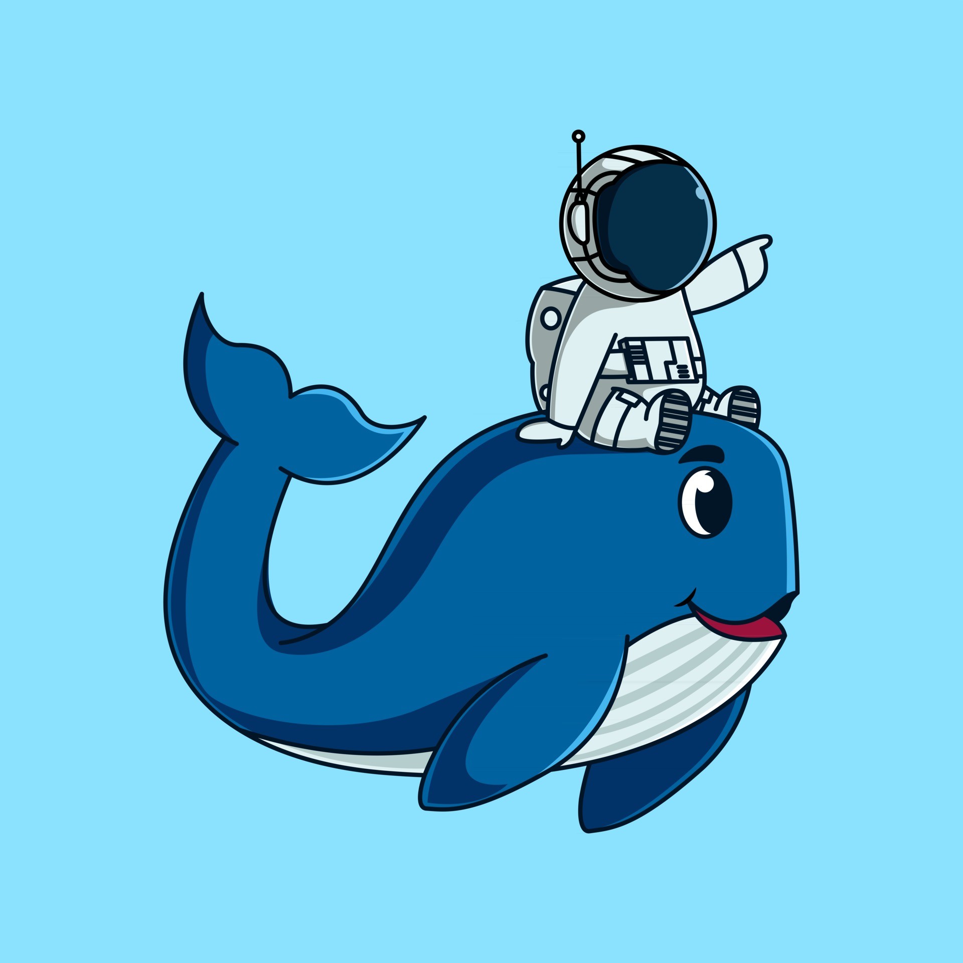 可爱的鲸鱼与宇航员插图0