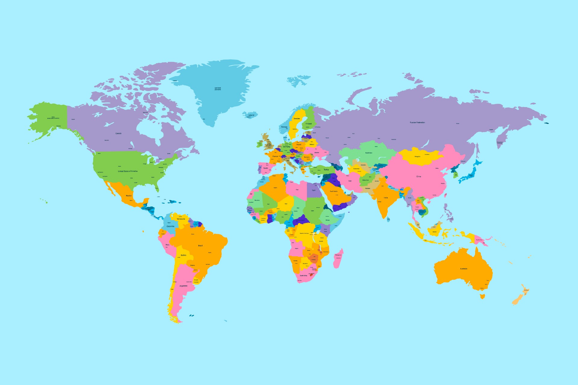 绘制彩色世界地图0