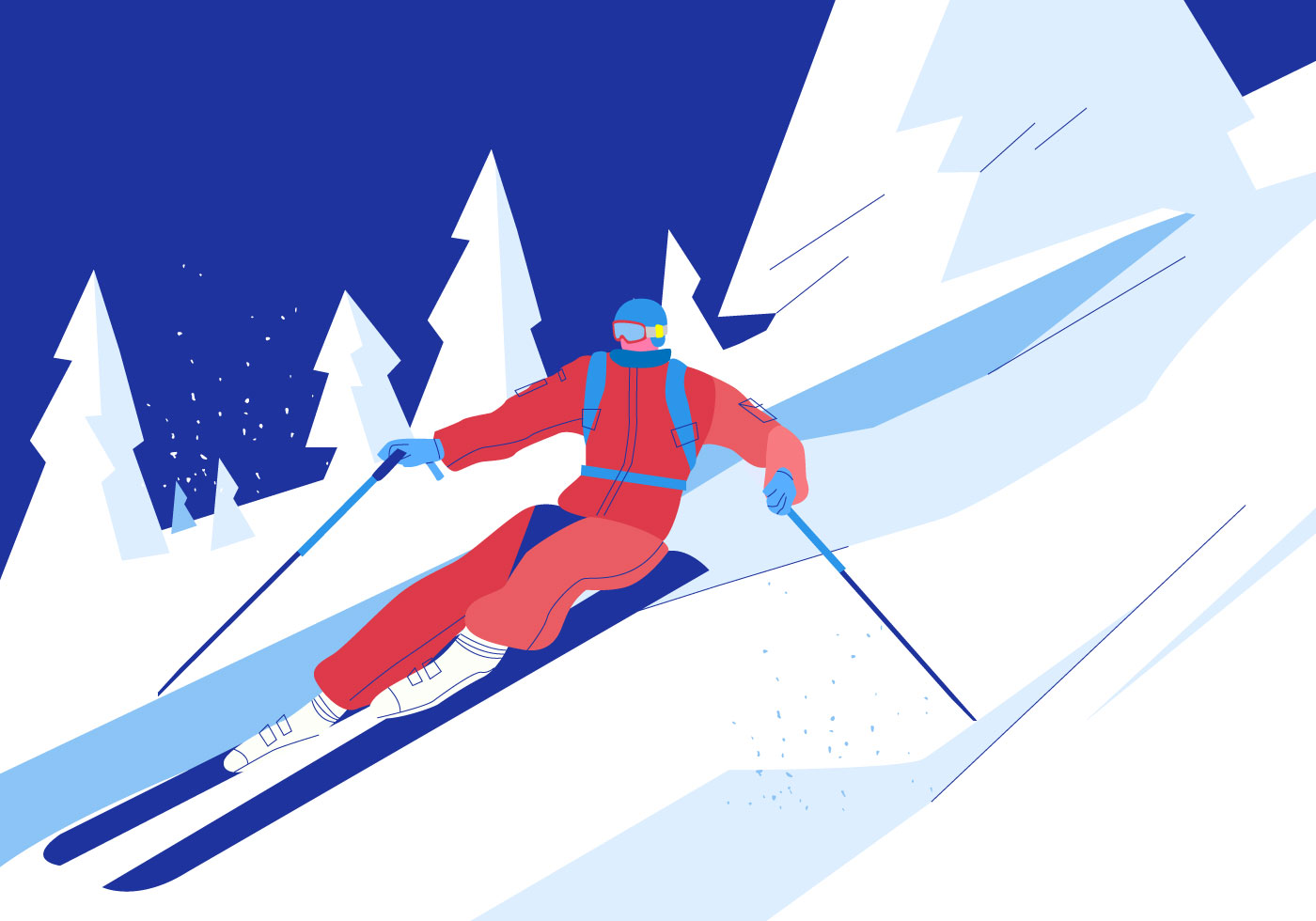 滑雪下坡的运动员插图0