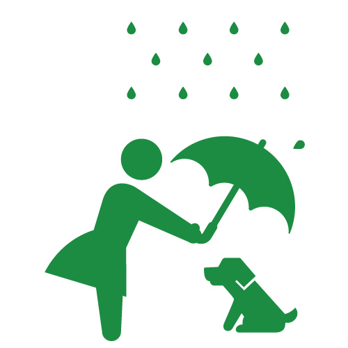 小孩雨中为狗撑伞图标2