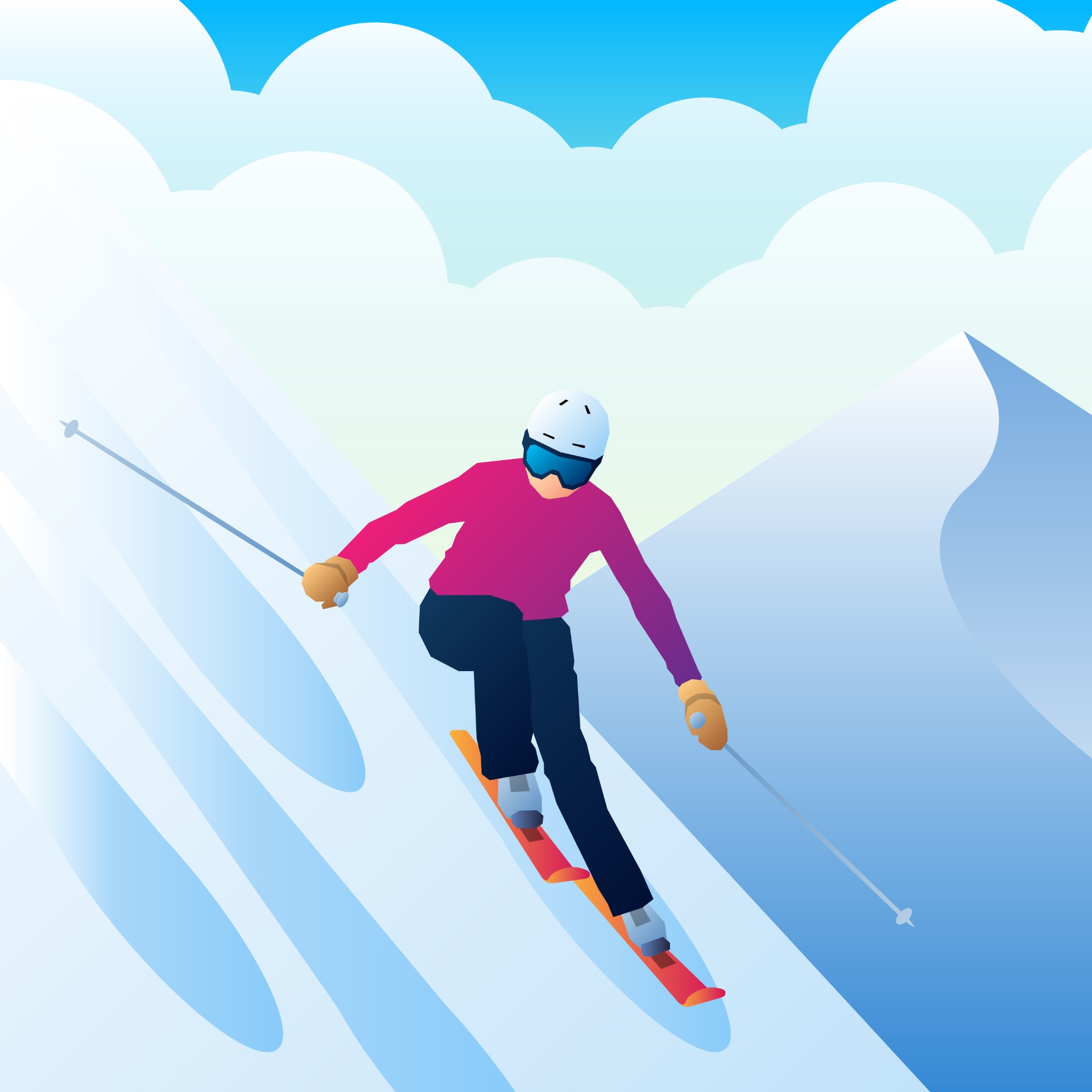 运动员滑雪背景插图0