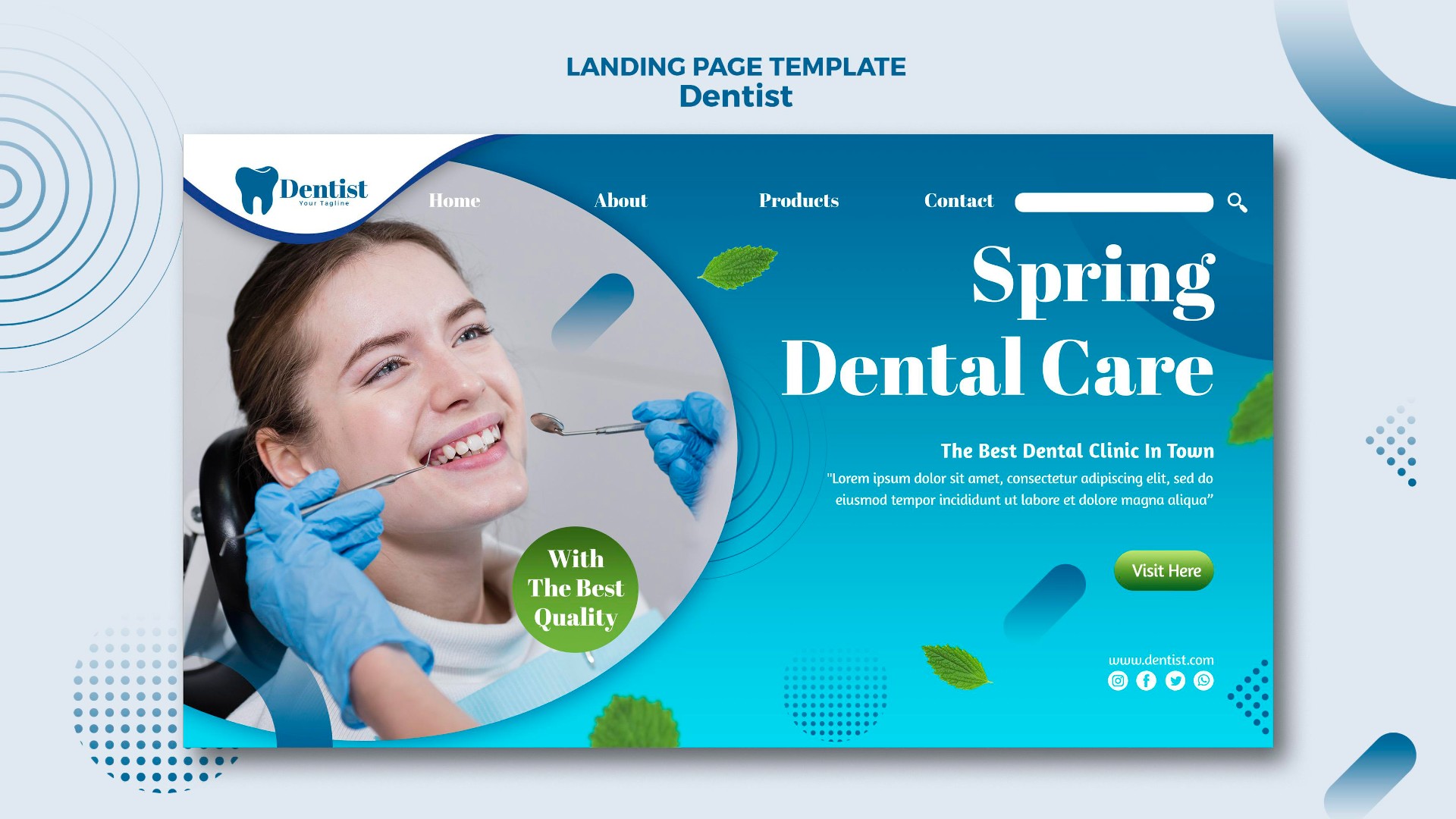 牙科医院网页psd模板0